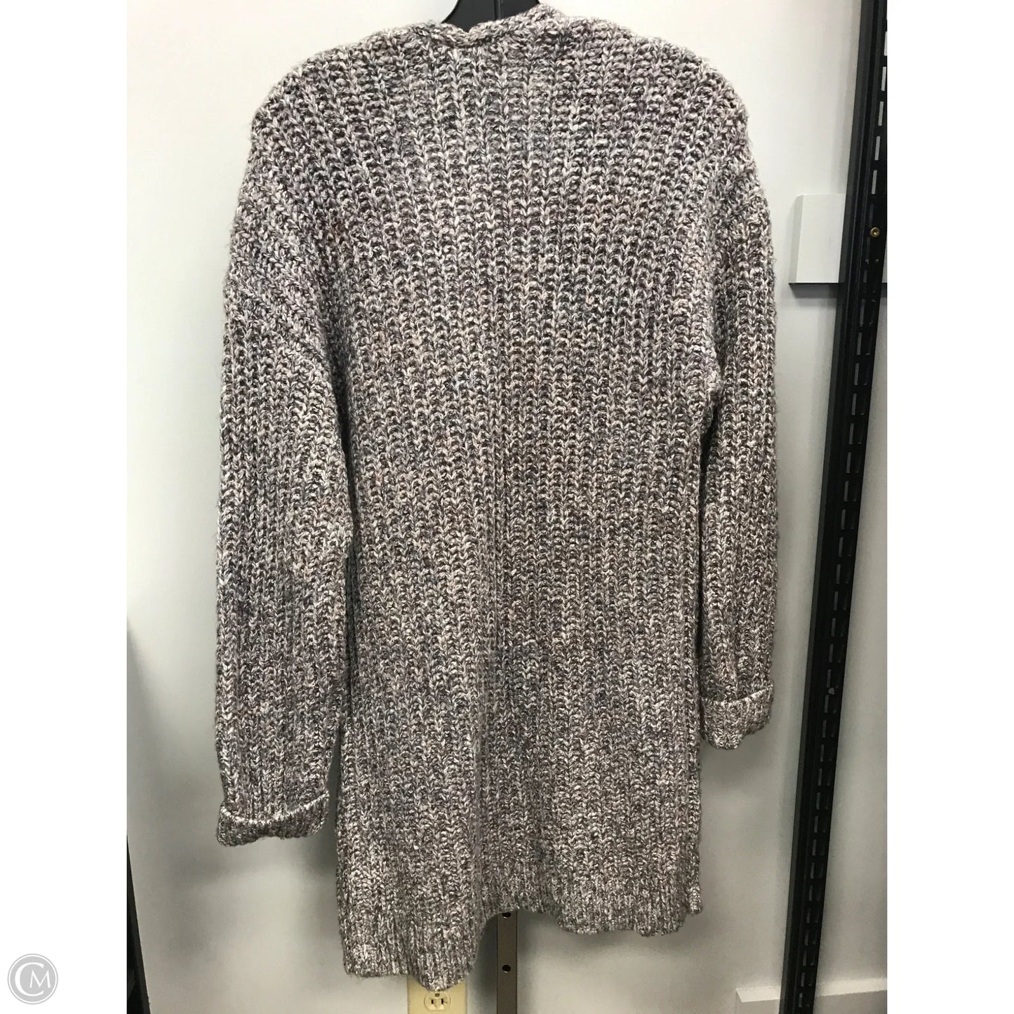 Sweater Cardigan By Abercrombie And Fitch In Grey & Tan, Size: Xs