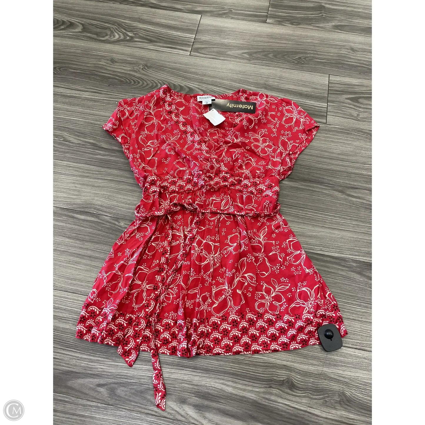 Maternity Top Short Sleeve By Motherhood, Size: L