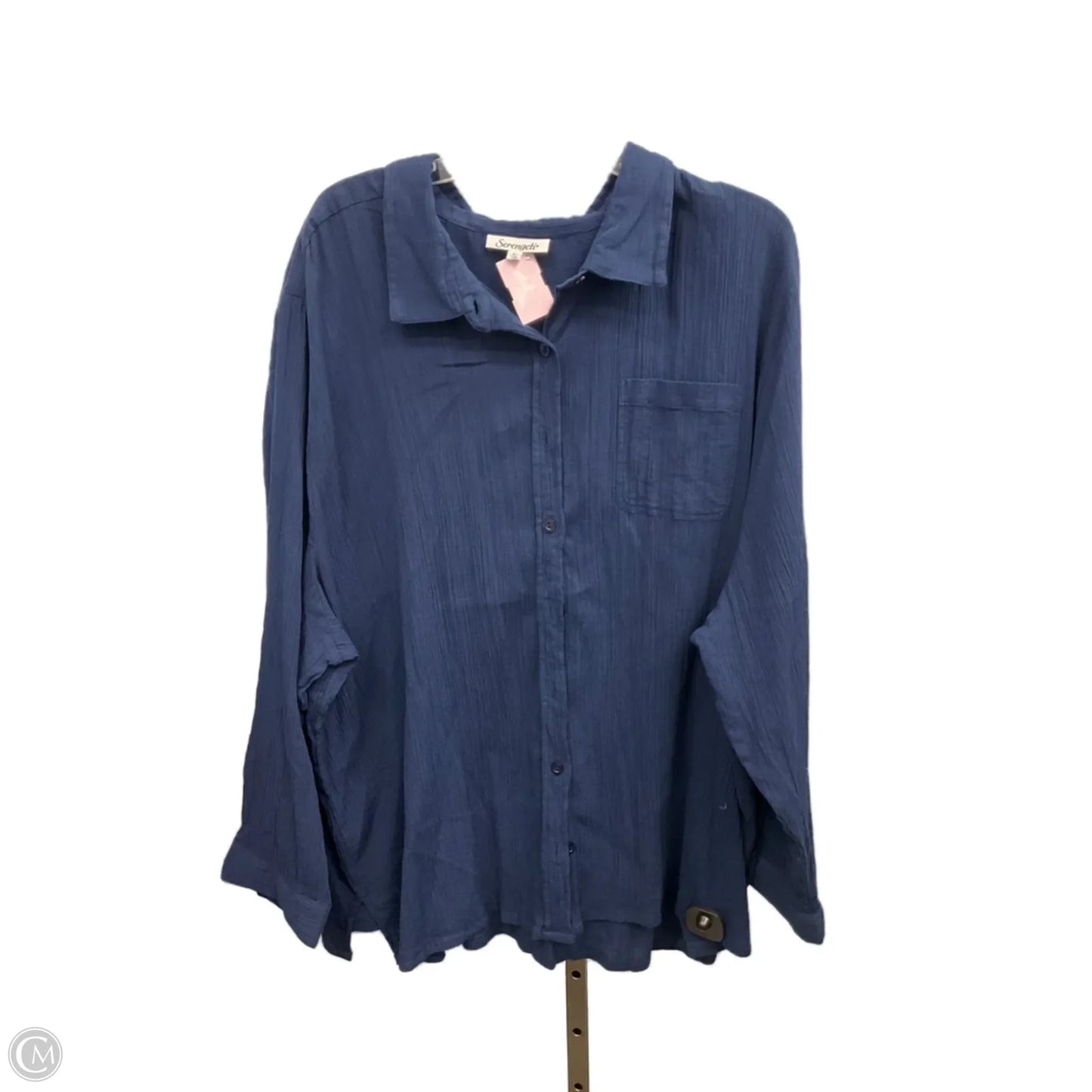 Top Long Sleeve By Serengeti In Navy, Size: 4x