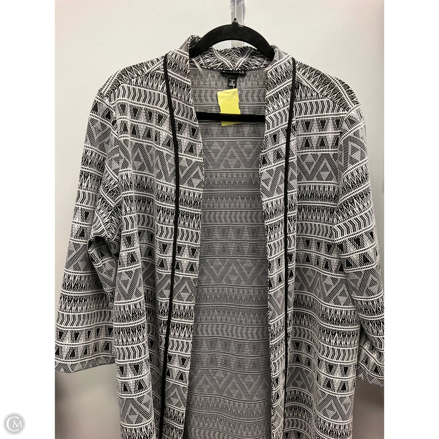 Cardigan By Roz And Ali In Black & White, Size: 1x