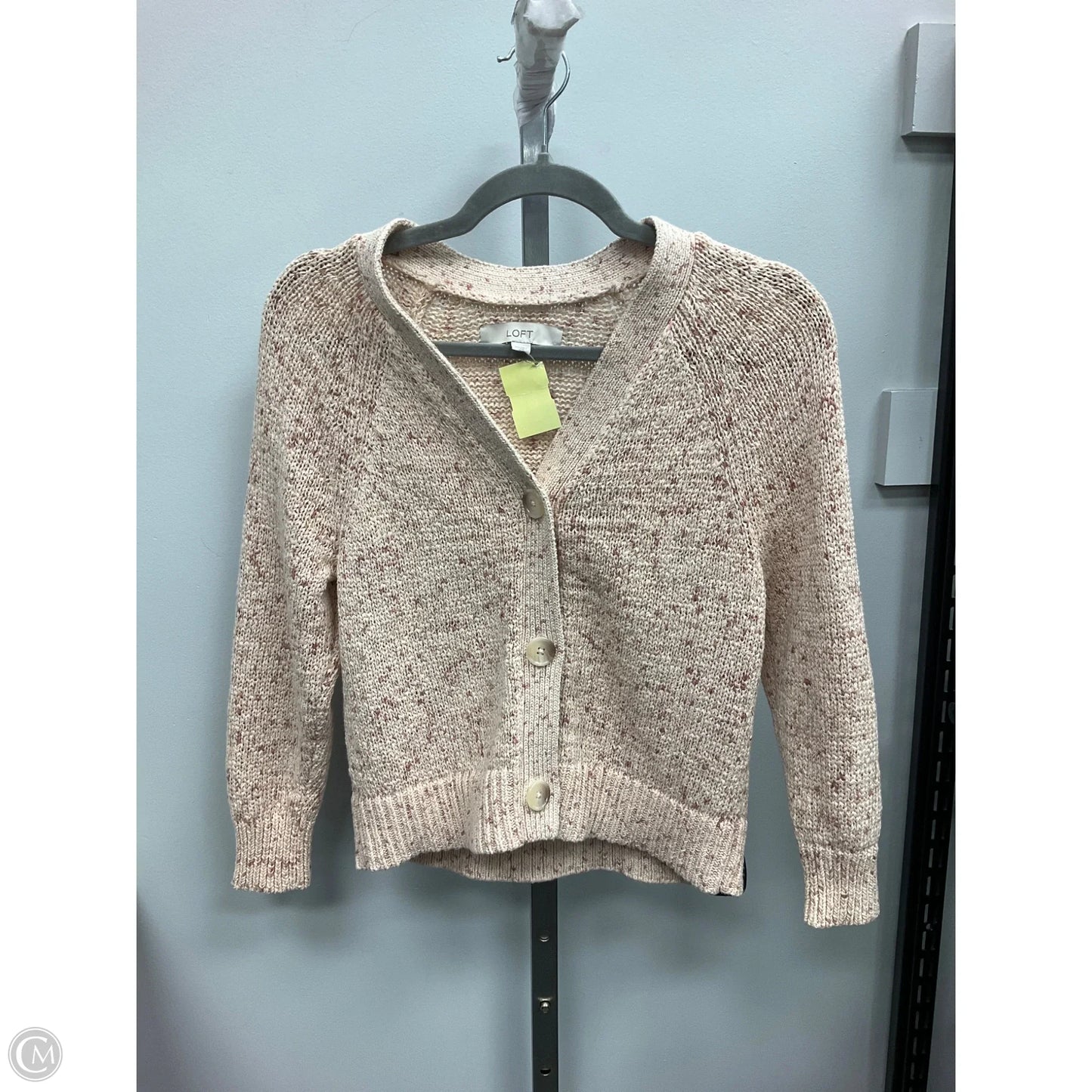 Sweater Cardigan By Loft In Peach, Size: S
