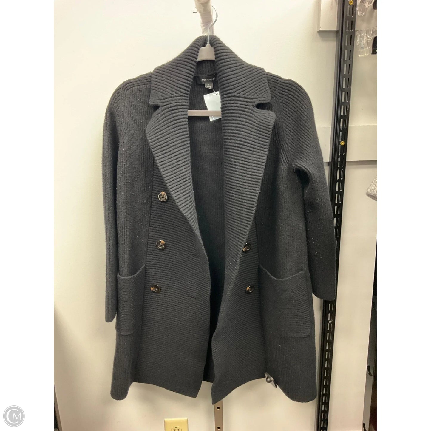 Sweater Cardigan By Ann Taylor In Black, Size: S