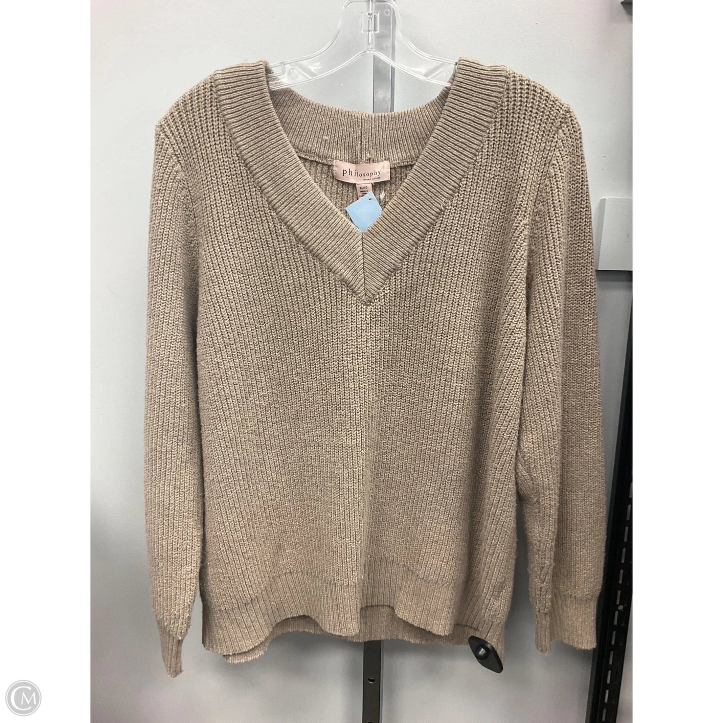 Sweater By Philosophy In Tan, Size: Xl