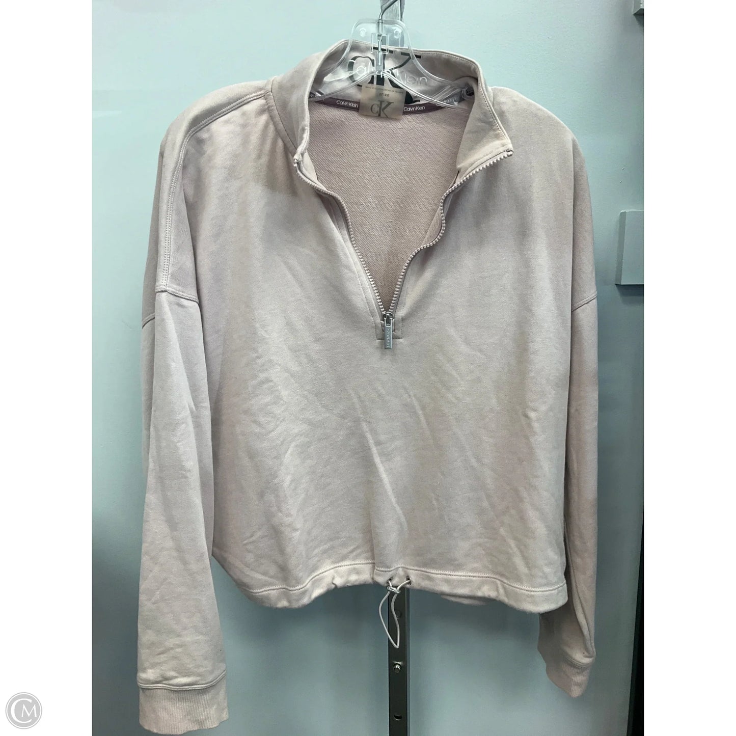 Top Long Sleeve By Calvin Klein In Beige, Size: Xl