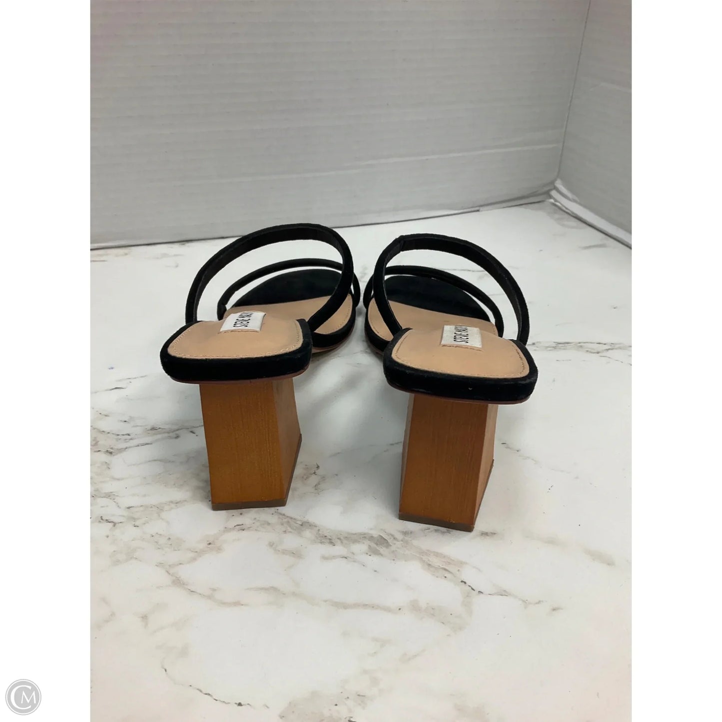 Sandals Heels Block By Steve Madden In Black, Size: 7