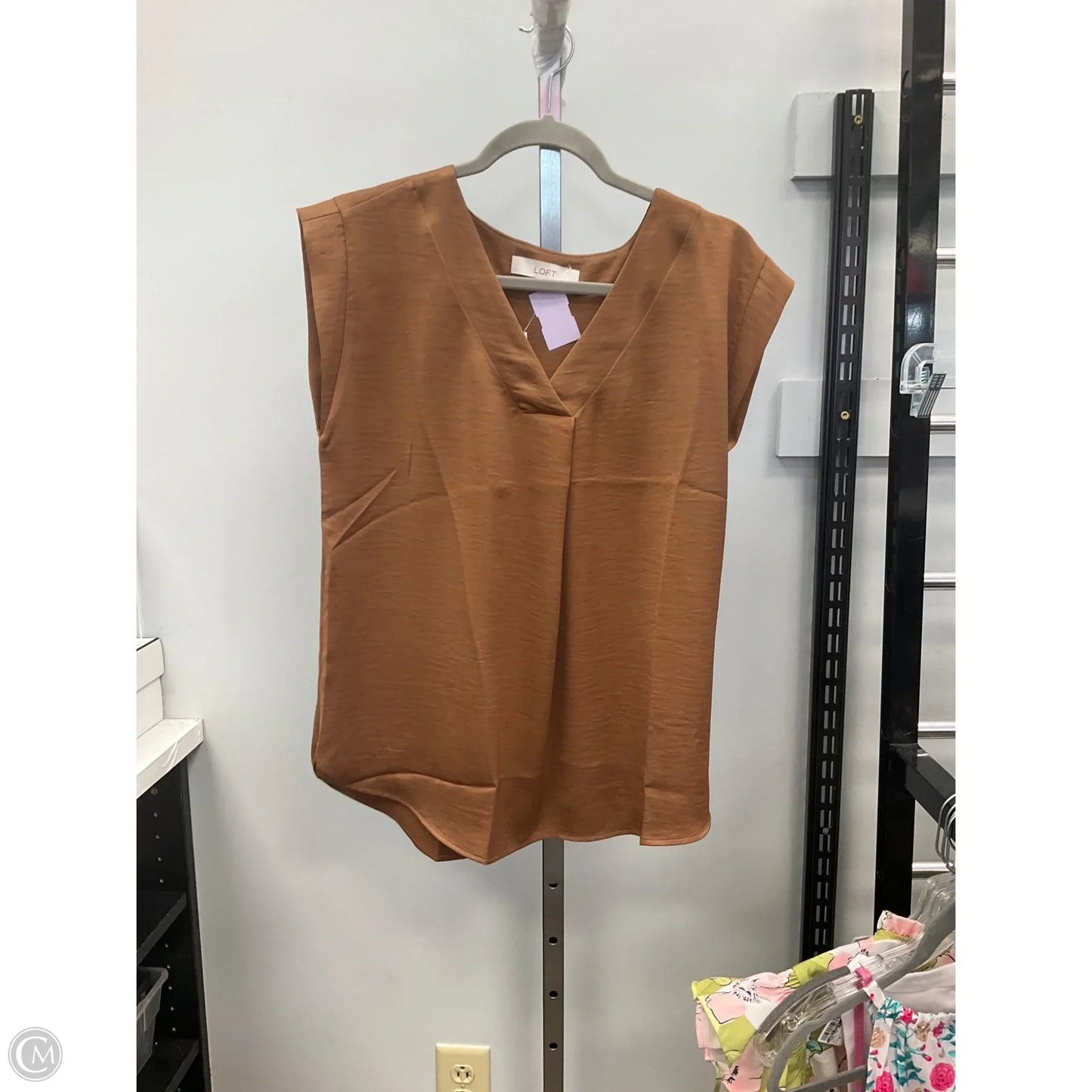 Top Sleeveless By Loft In Bronze, Size: S
