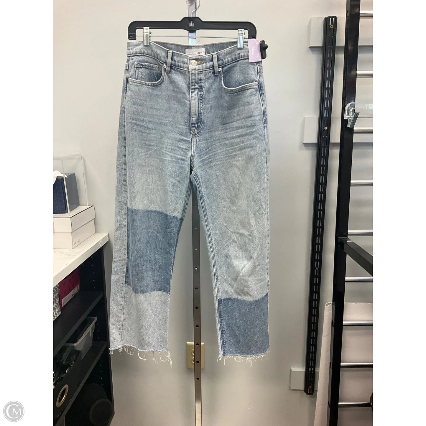 Jeans Cropped By Loft In Blue Denim, Size: 4