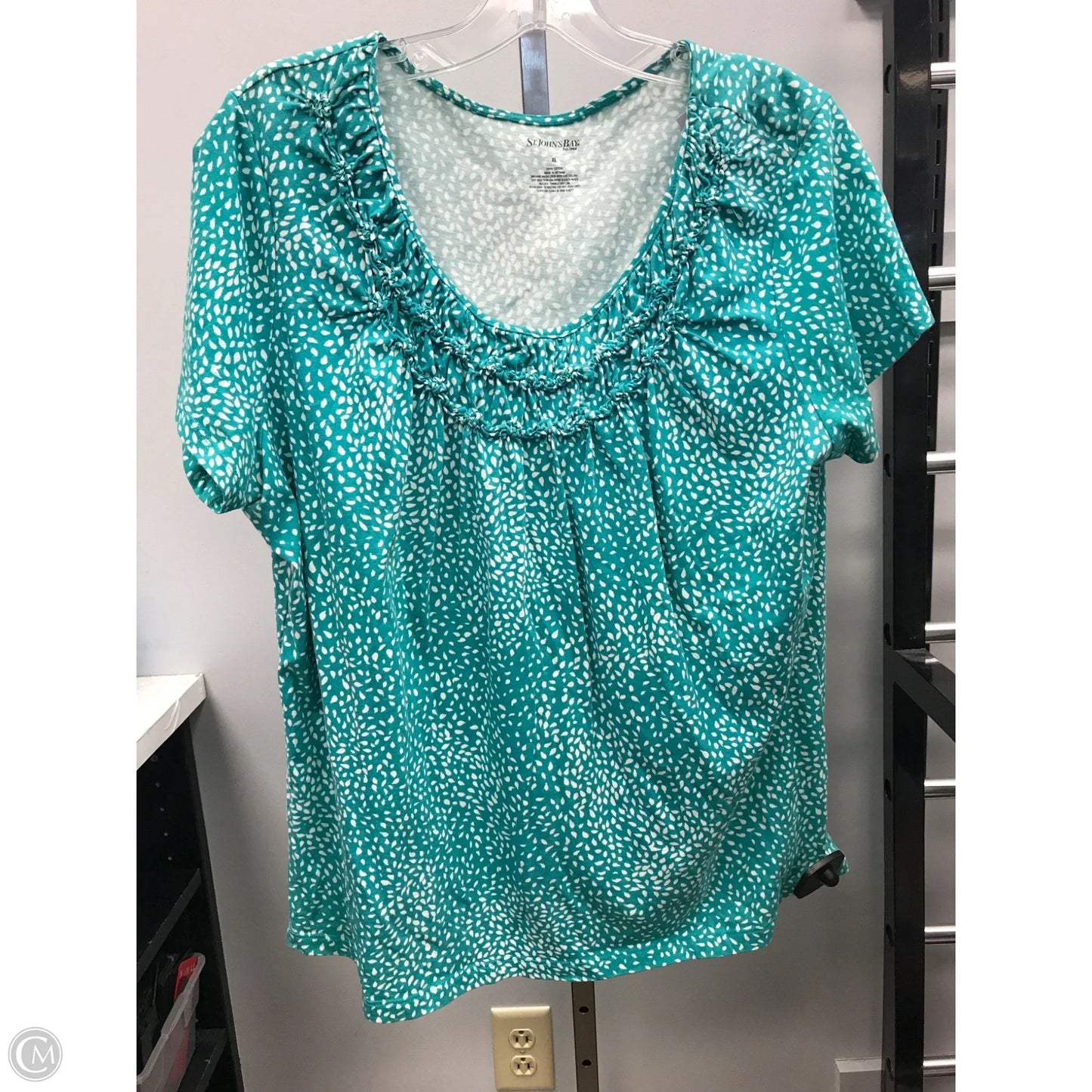 Top Short Sleeve By St Johns Bay In Teal, Size: Xl
