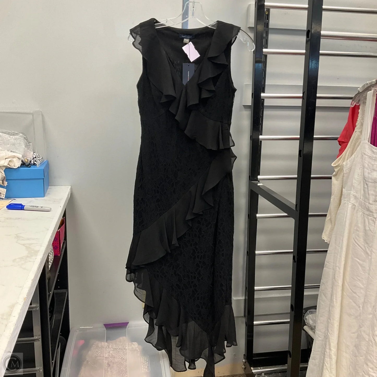 Dress Party Midi By Tommy Hilfiger In Black, Size: 2