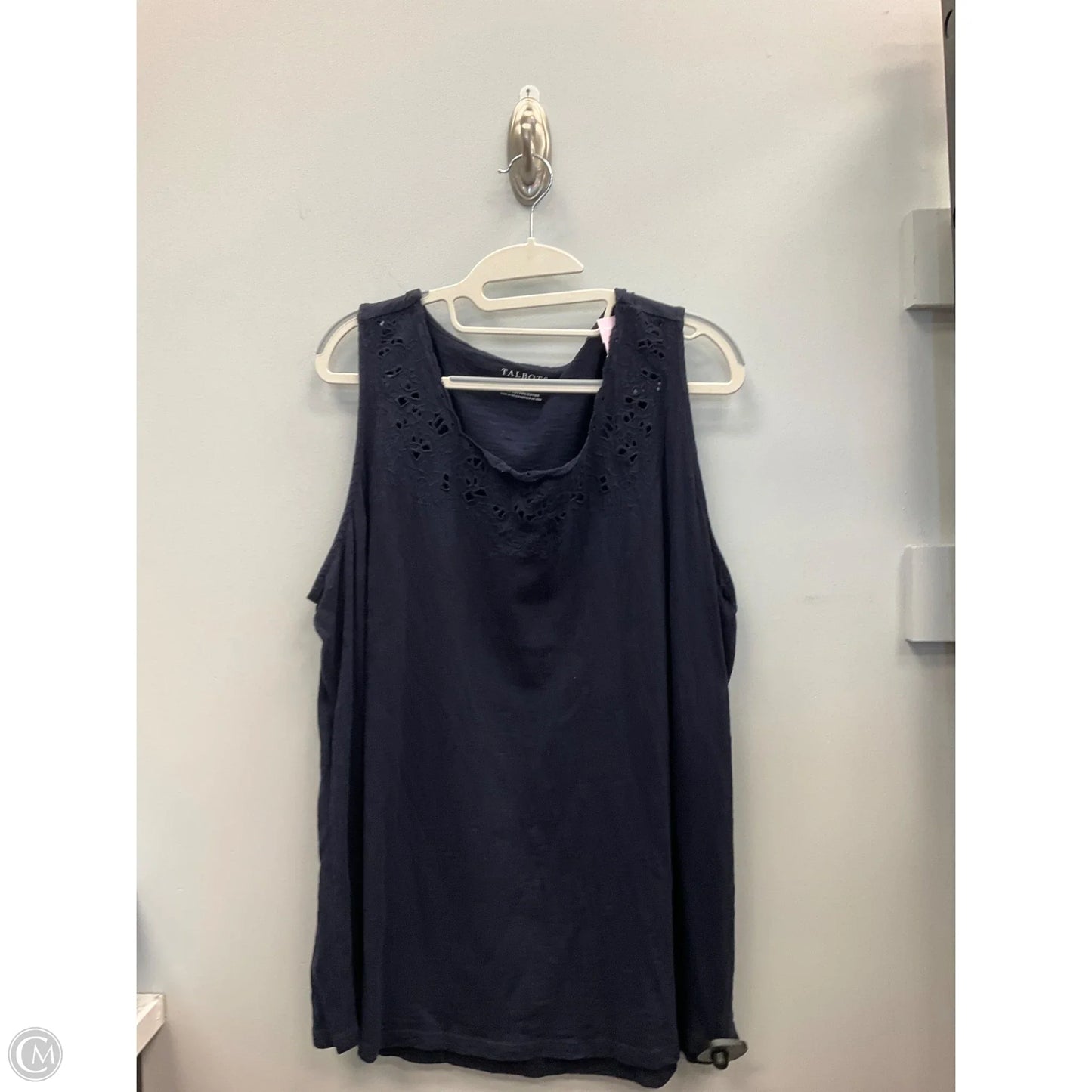 Top Sleeveless By Talbots In Navy, Size: 2x