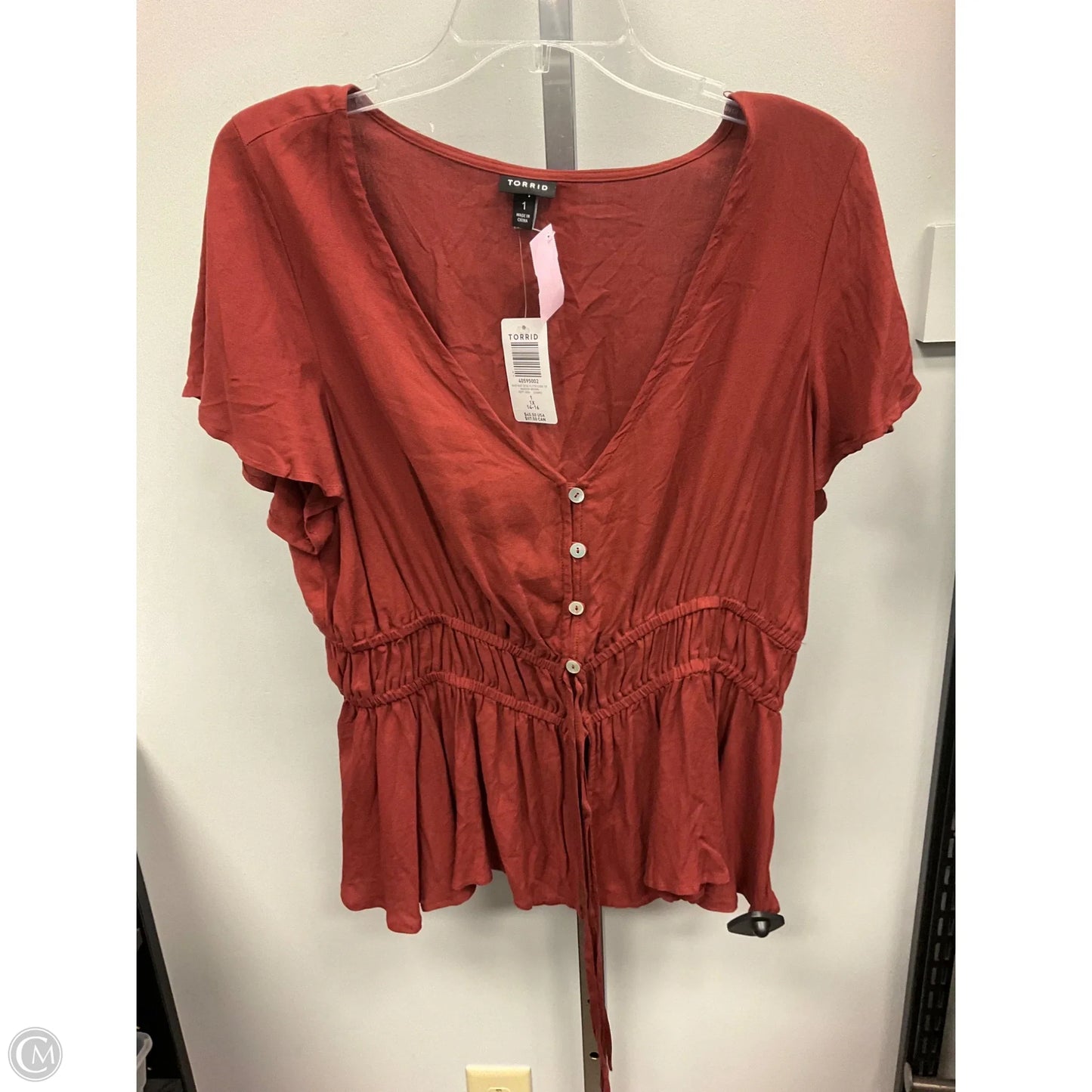 Top Short Sleeve By Torrid In Brown, Size: 1x