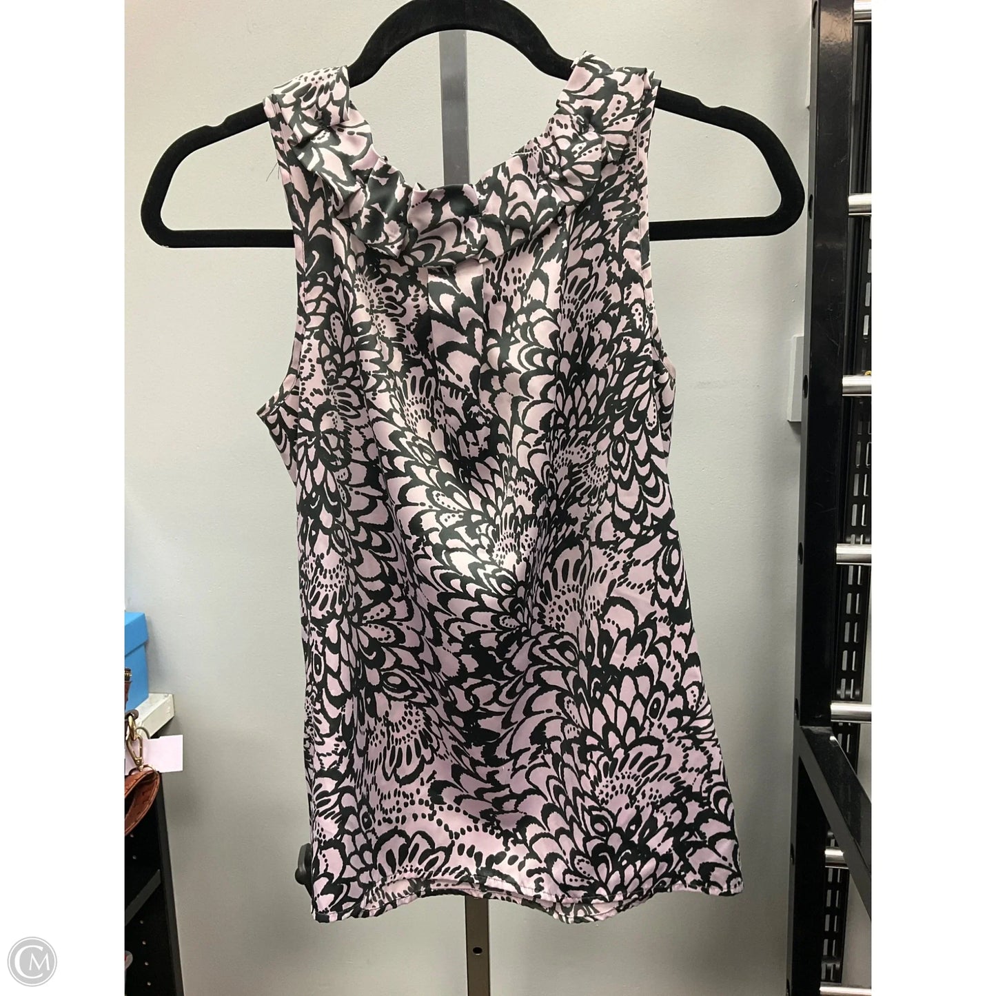Top Sleeveless By Banana Republic In Black & Pink, Size: S