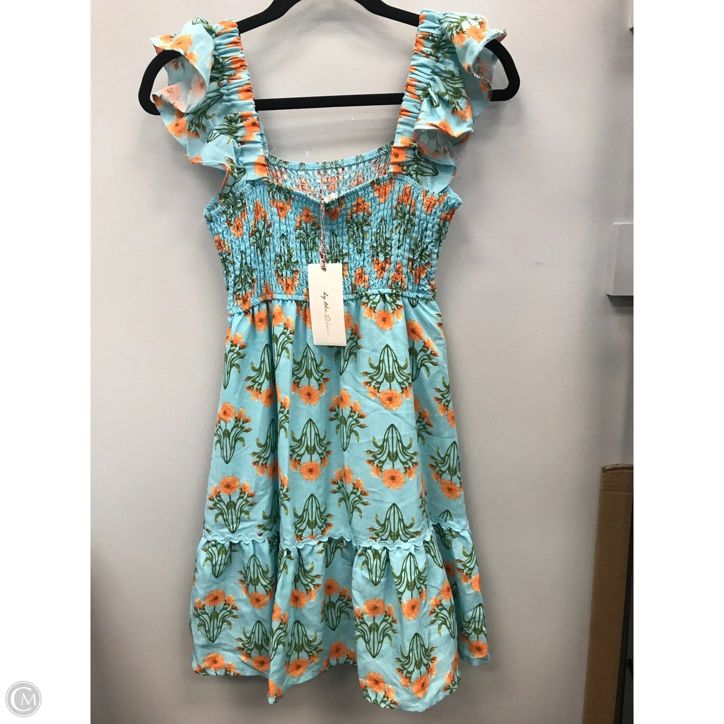 Dress Casual Short By By The River In Blue & Orange, Size: M