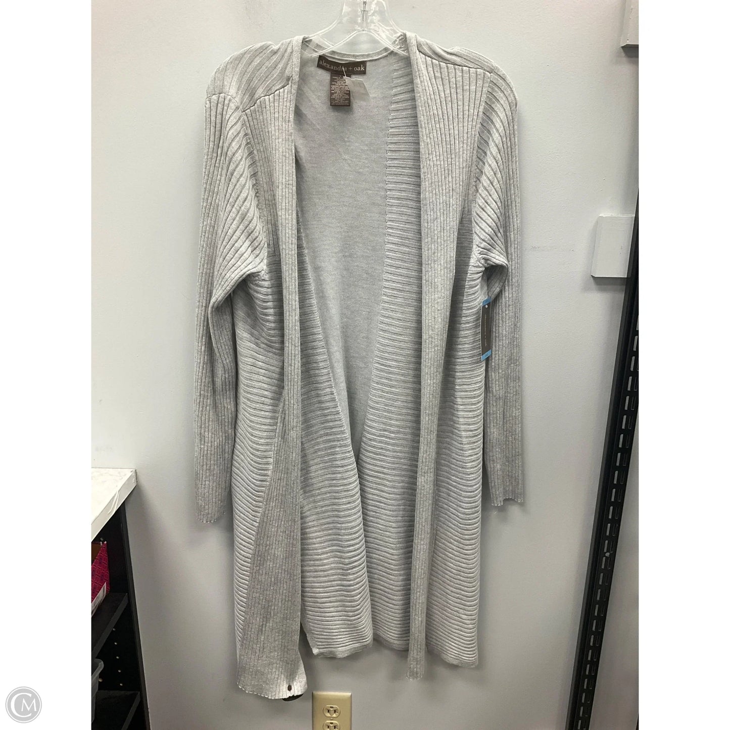 Sweater Cardigan By Clothes Mentor In Grey, Size: L