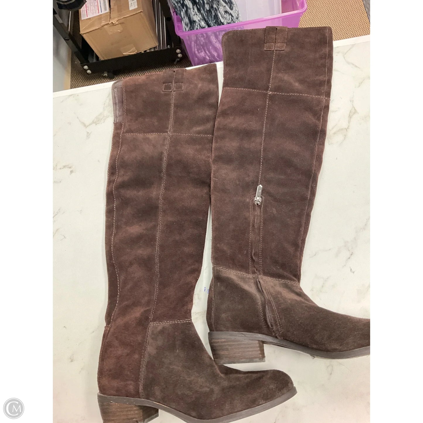 Boots Knee Heels By Sam Edelman In Brown, Size: 8