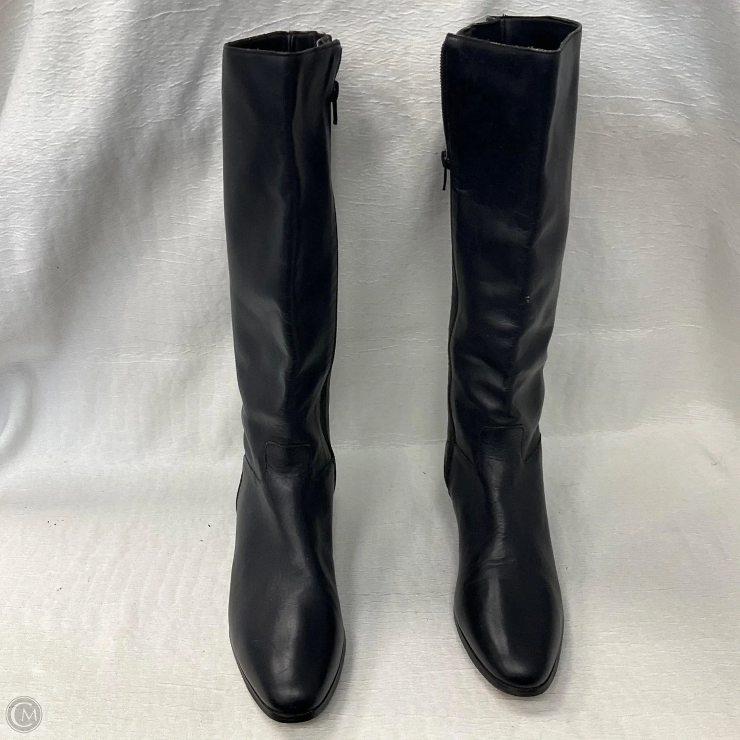 Boots Knee Heels By Clothes Mentor In Black, Size: 8.5