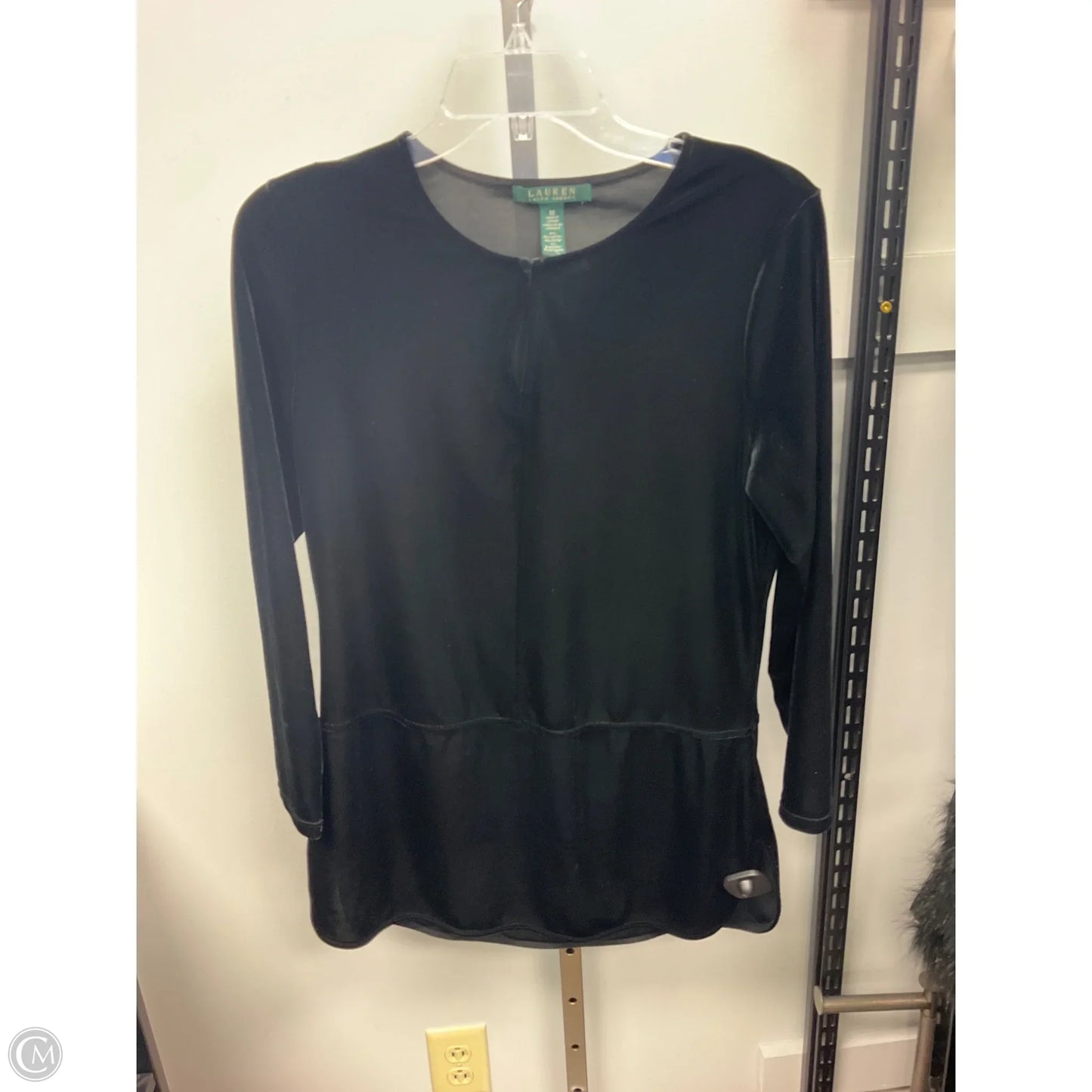 Top Long Sleeve By Lauren By Ralph Lauren In Black, Size: M