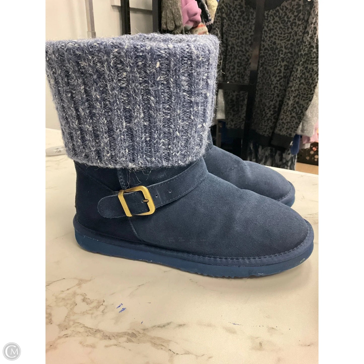 Boots Ankle Flats By Lamo In Blue, Size: 10