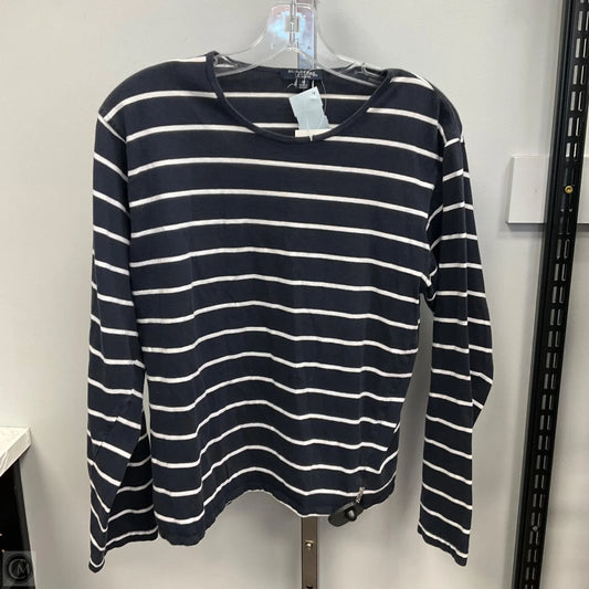 Top Long Sleeve Luxury Designer By Burberry In Striped Pattern, Size: M