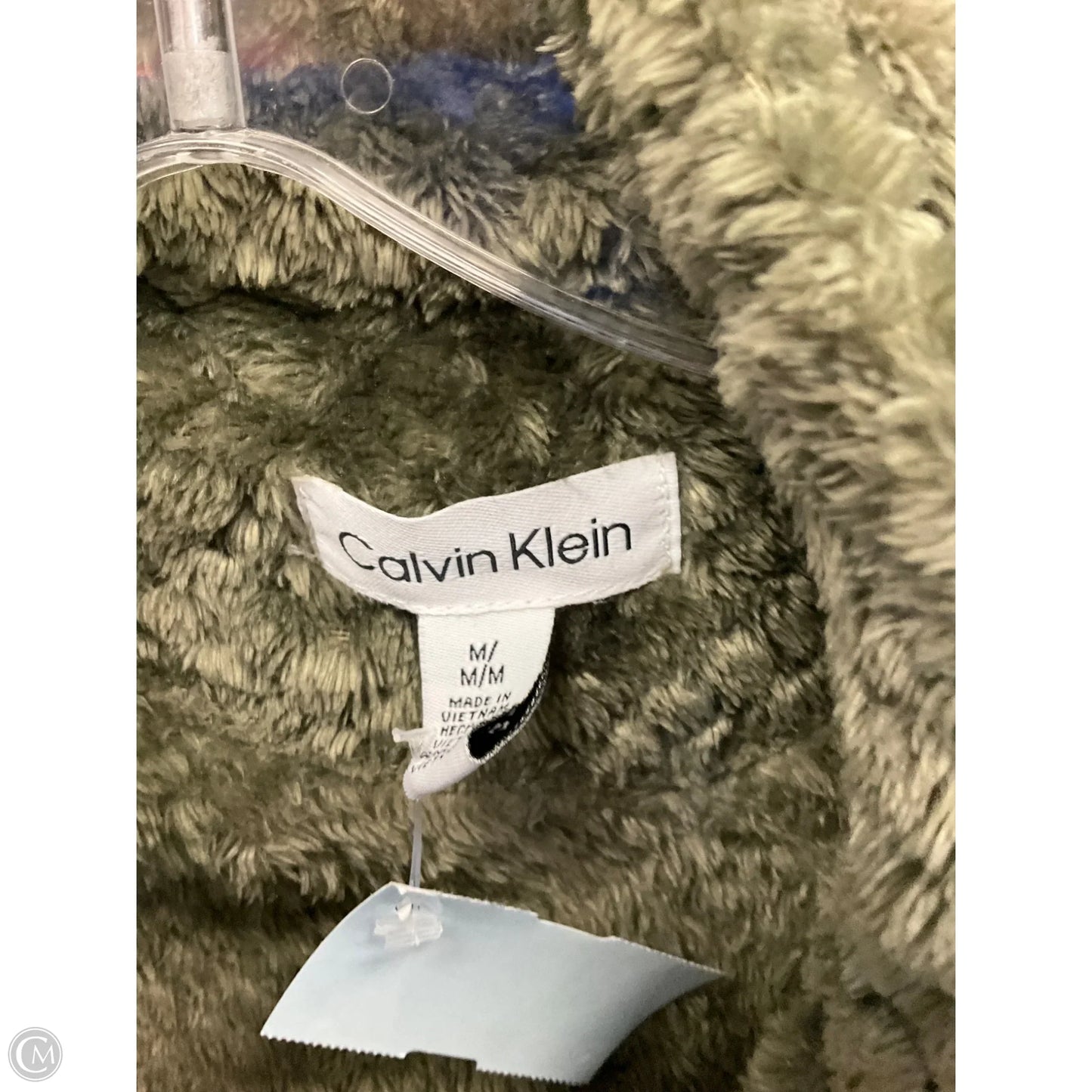 Jacket Faux Fur & Sherpa By Calvin Klein In Green, Size: M