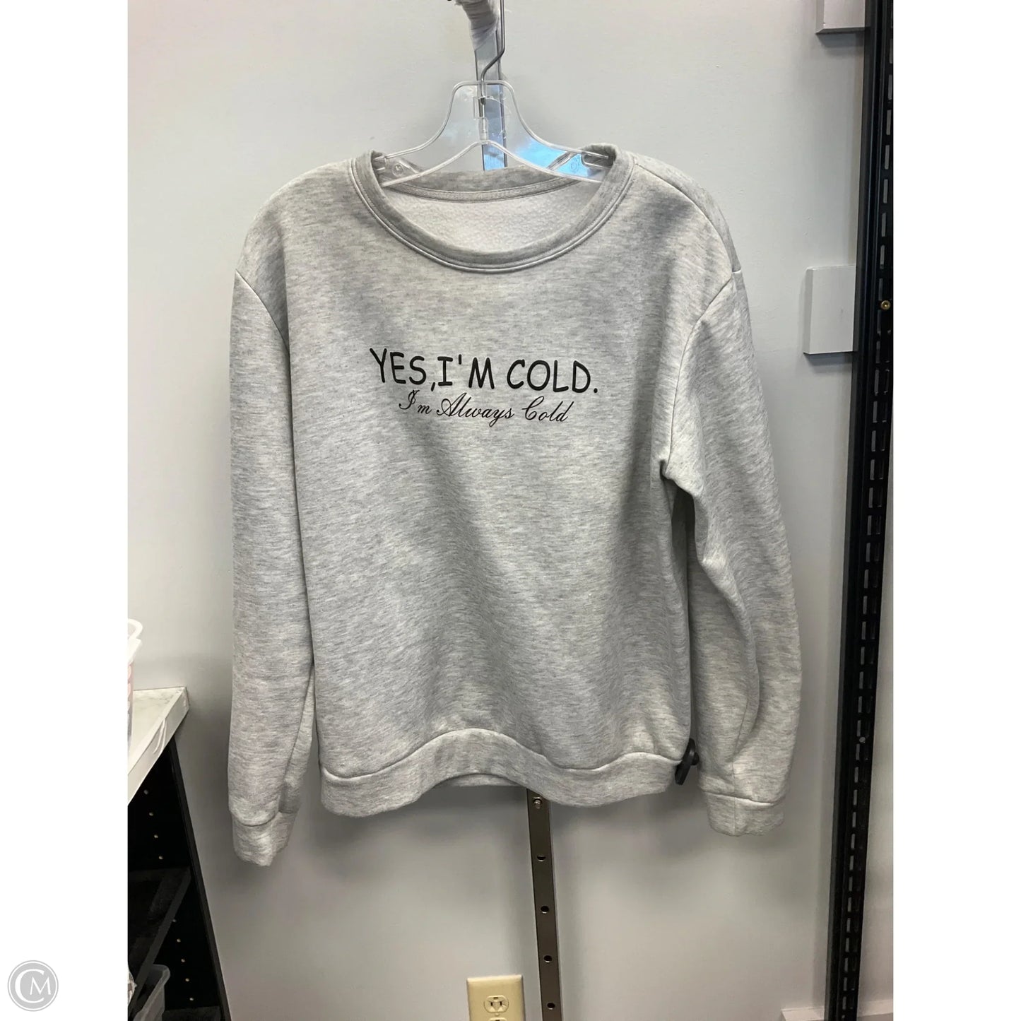 Sweatshirt Crewneck By Shein In Grey, Size: M