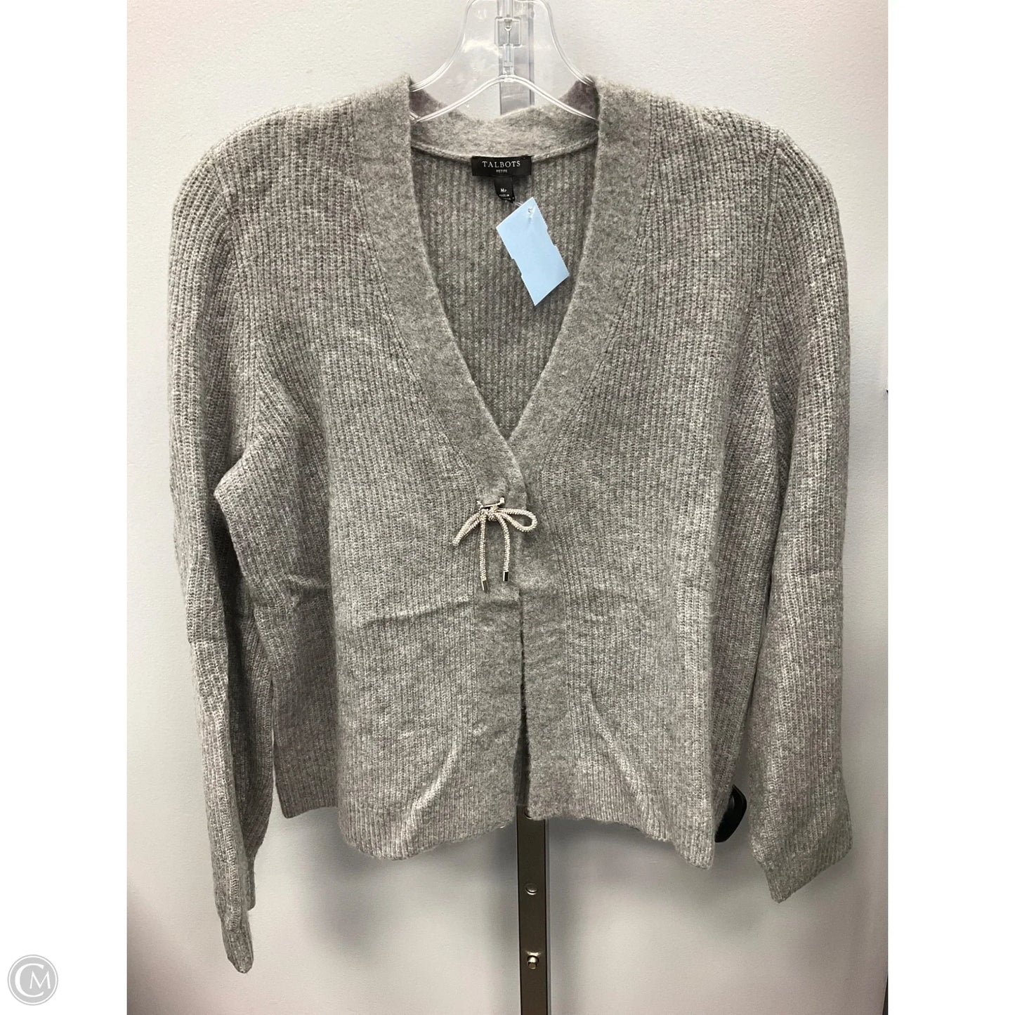Sweater Cardigan By Talbots In Grey, Size: Mp