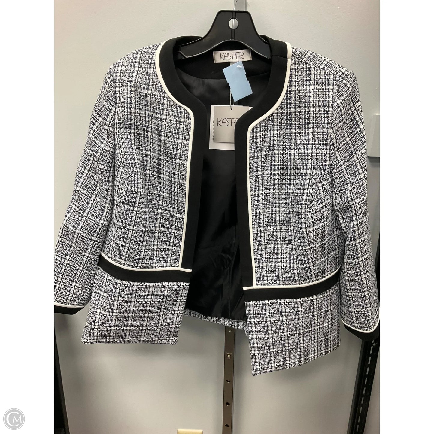Blazer By Kasper In Black & White, Size: 8