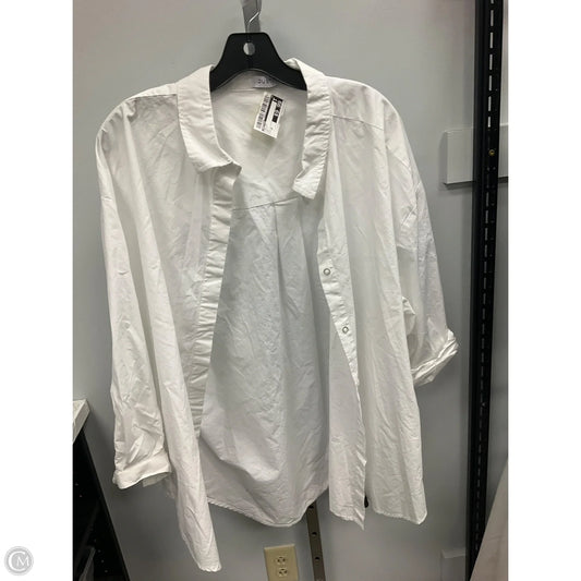 Top Long Sleeve By Justfab In White, Size: 2x