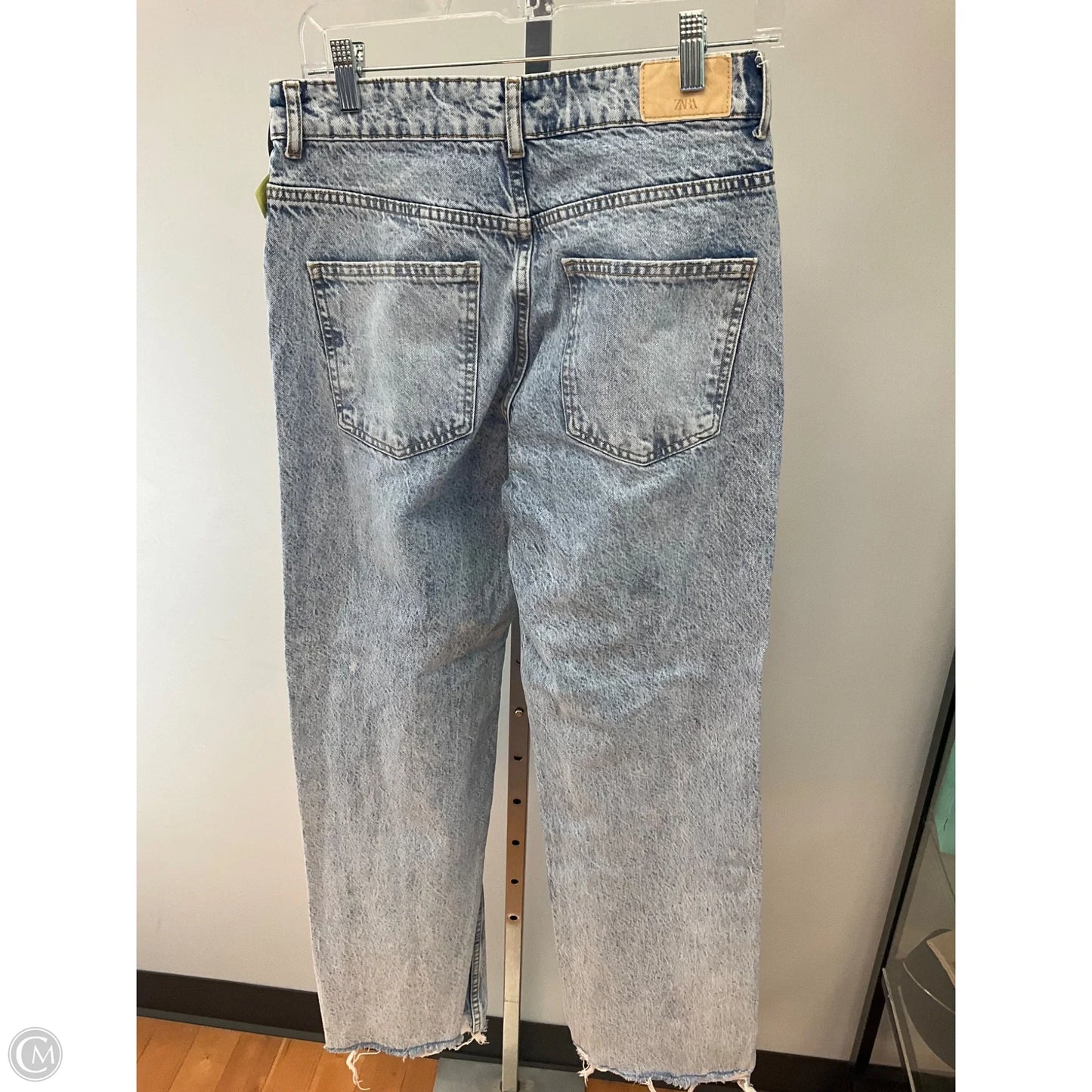 Jeans Straight By Zara In Blue Denim, Size: 6