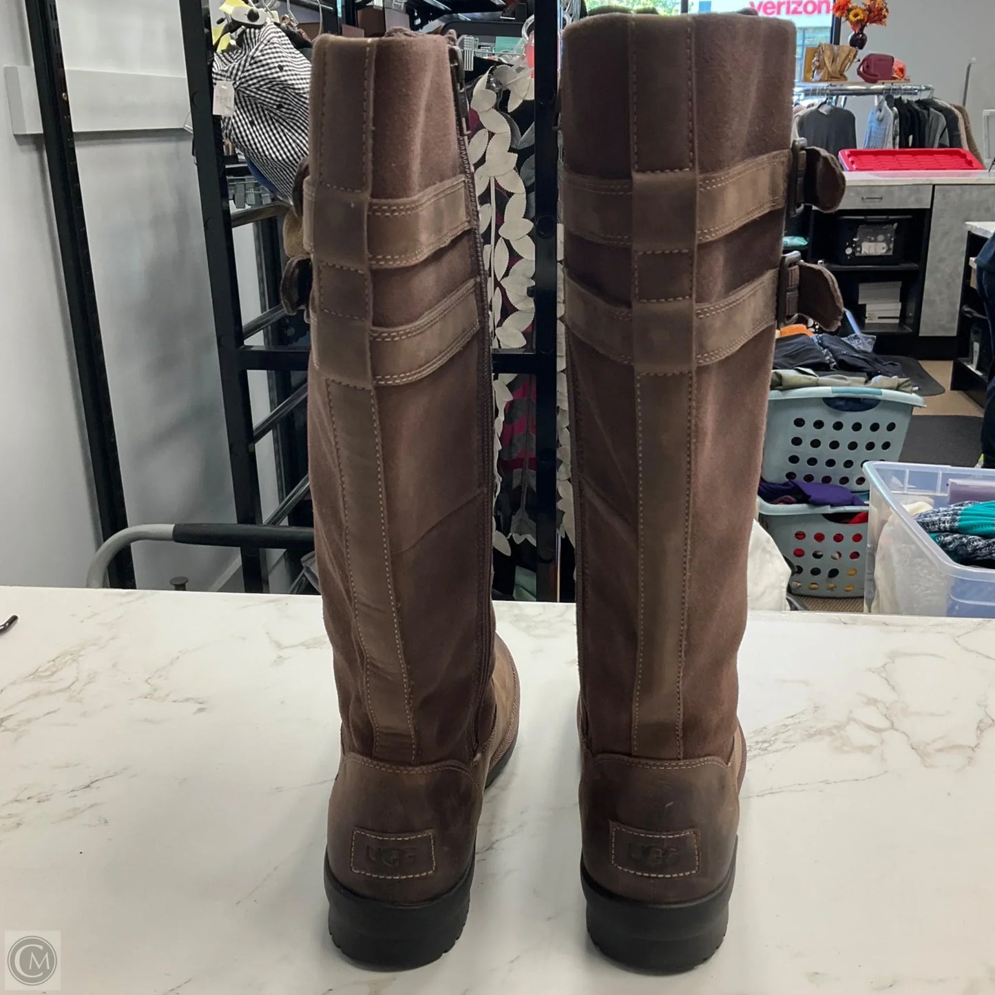 Boots Designer By Ugg In Brown, Size: 8.5