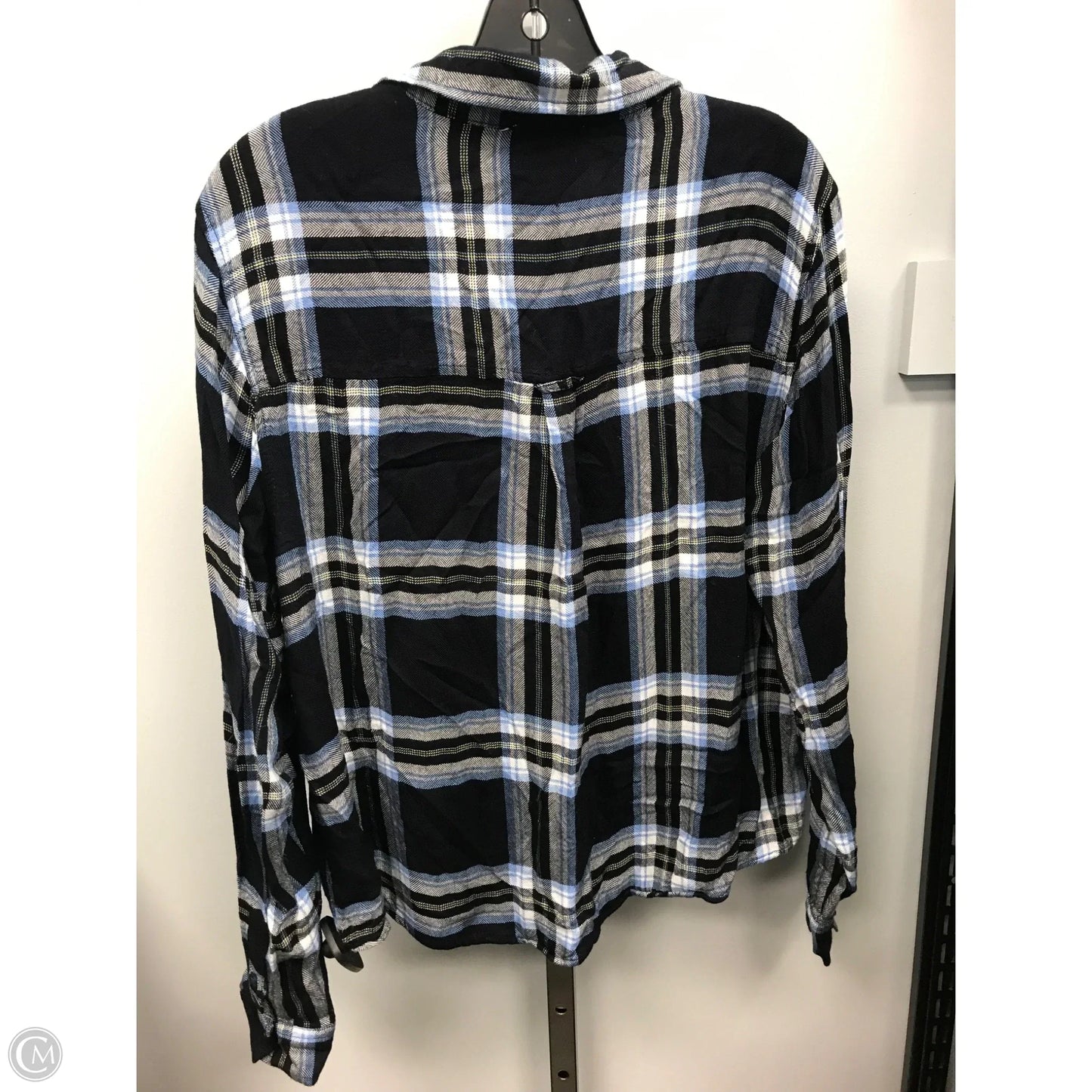 Top Long Sleeve By Beachlunchlounge In Plaid Pattern, Size: L