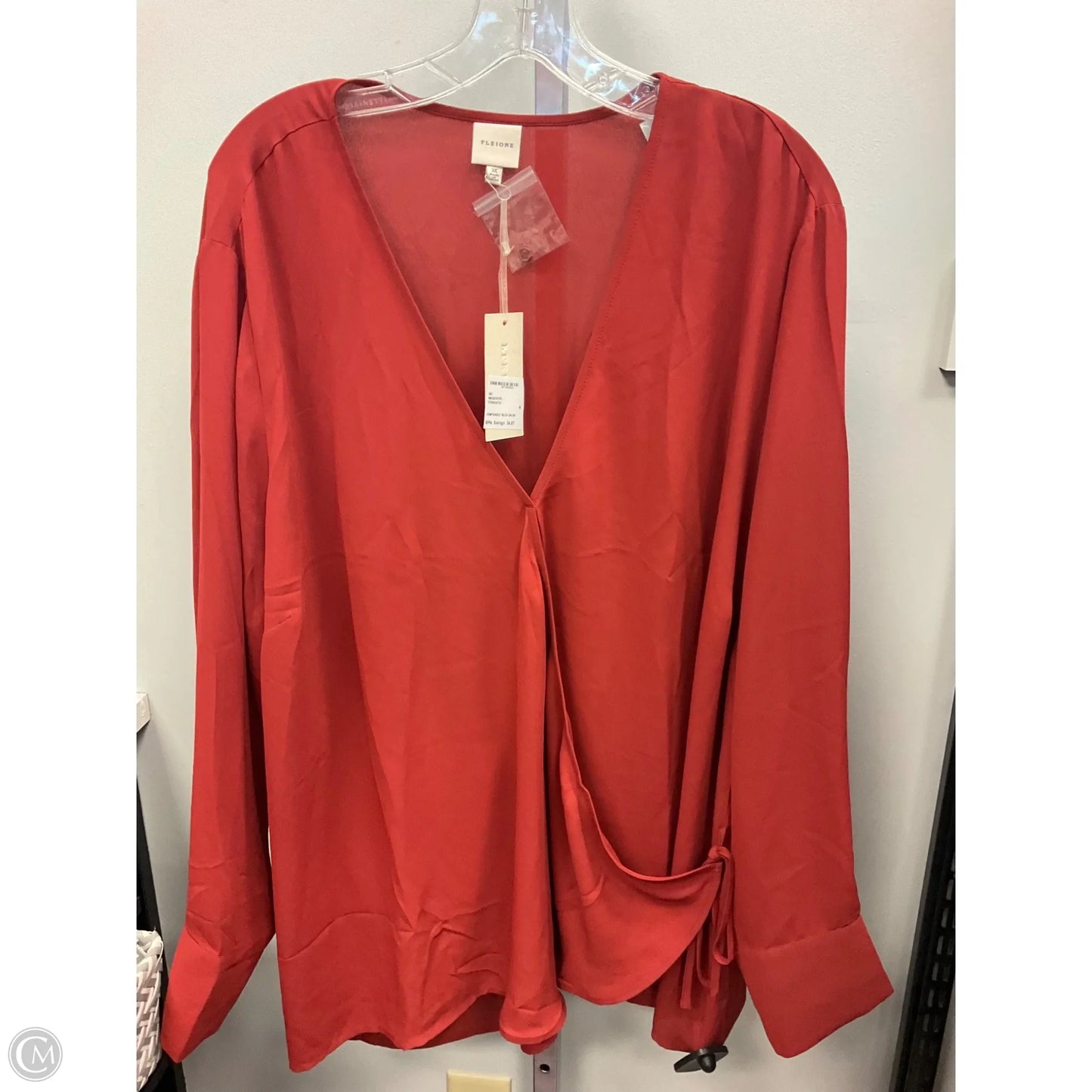 Top Long Sleeve By Pleione In Red, Size: 3x