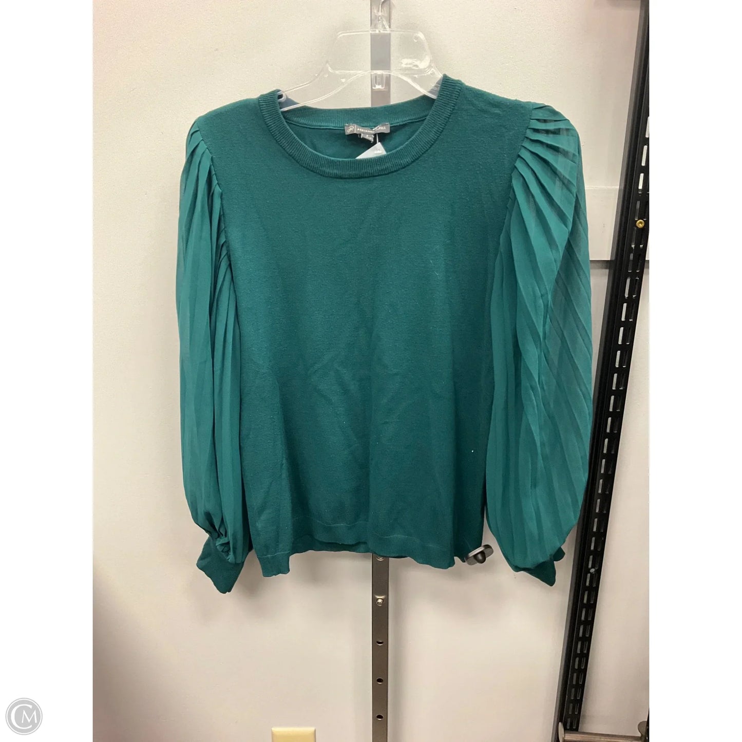 Top Long Sleeve By Adrianna Papell In Green, Size: S