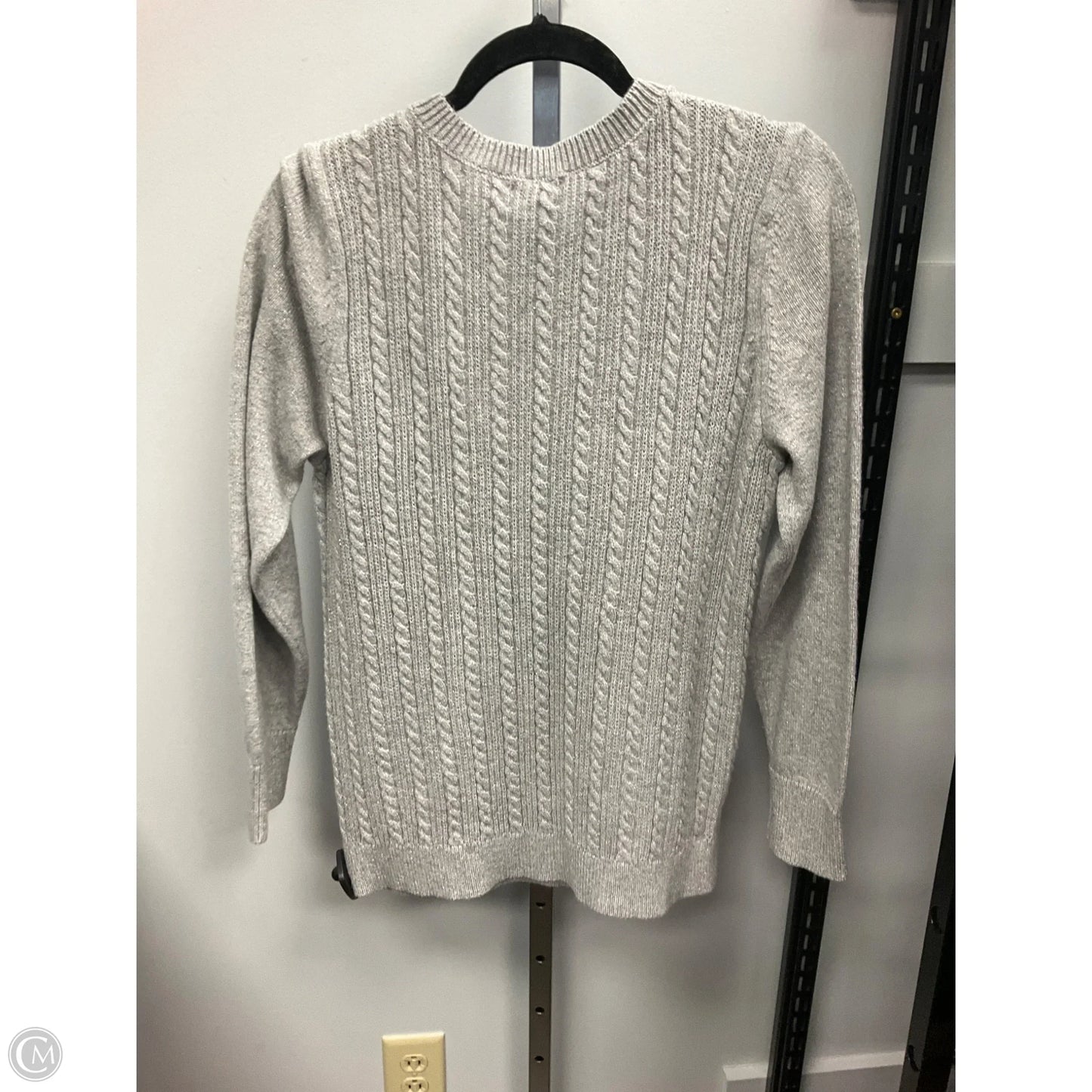 Sweater By Talbots In Grey & Silver, Size: L