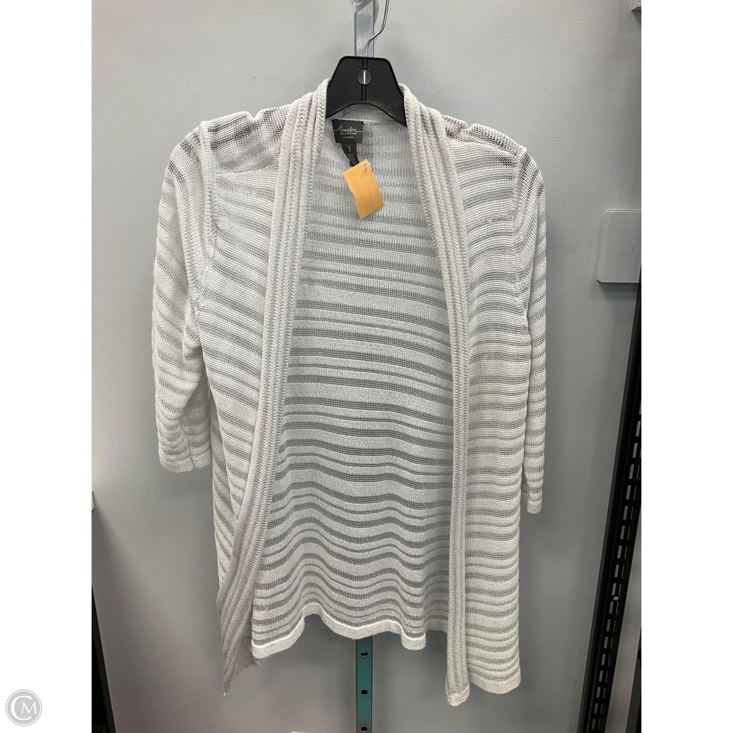 Cardigan By Chicos In Silver & White, Size: M