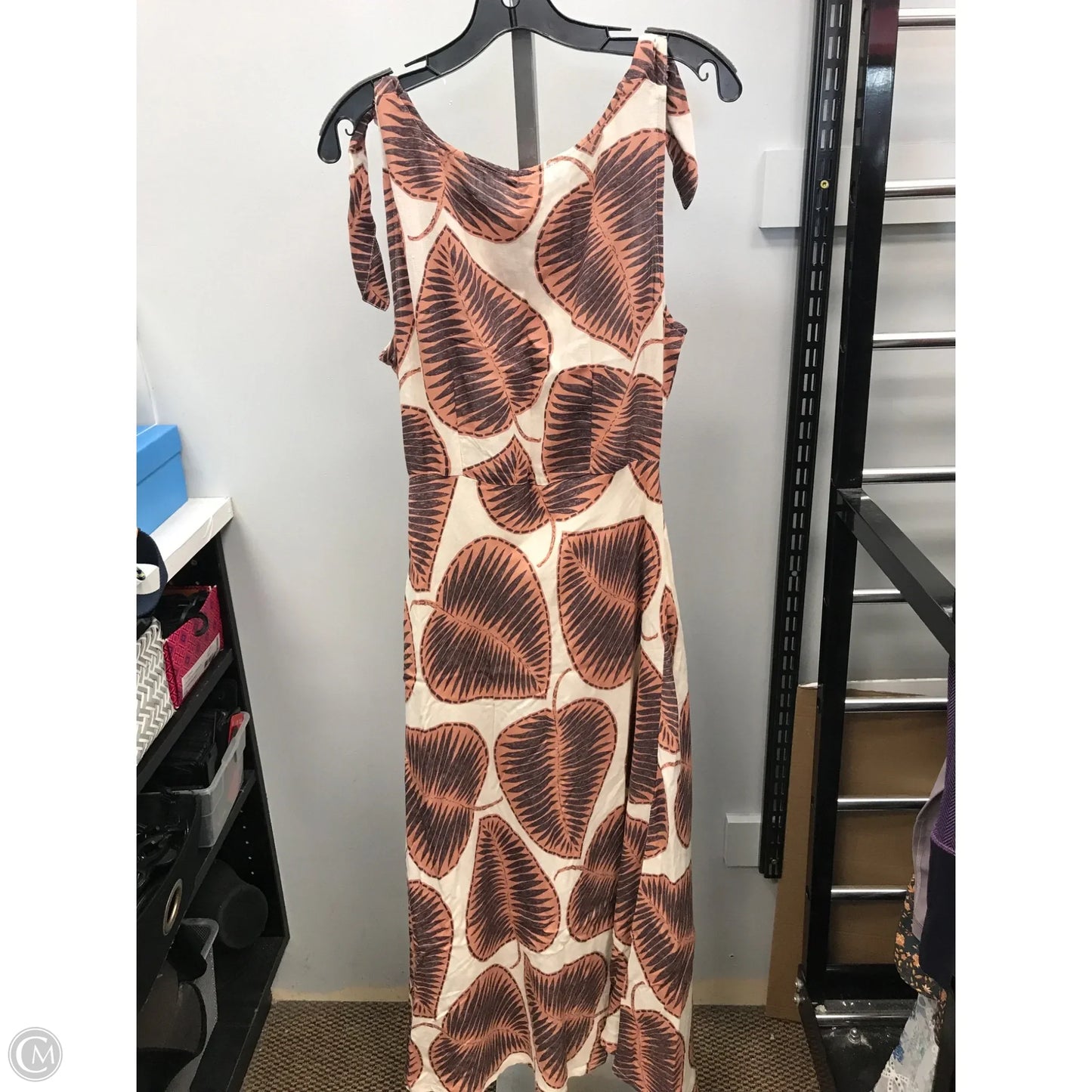 Dress Casual Maxi By Cmc In Brown & Cream, Size: M