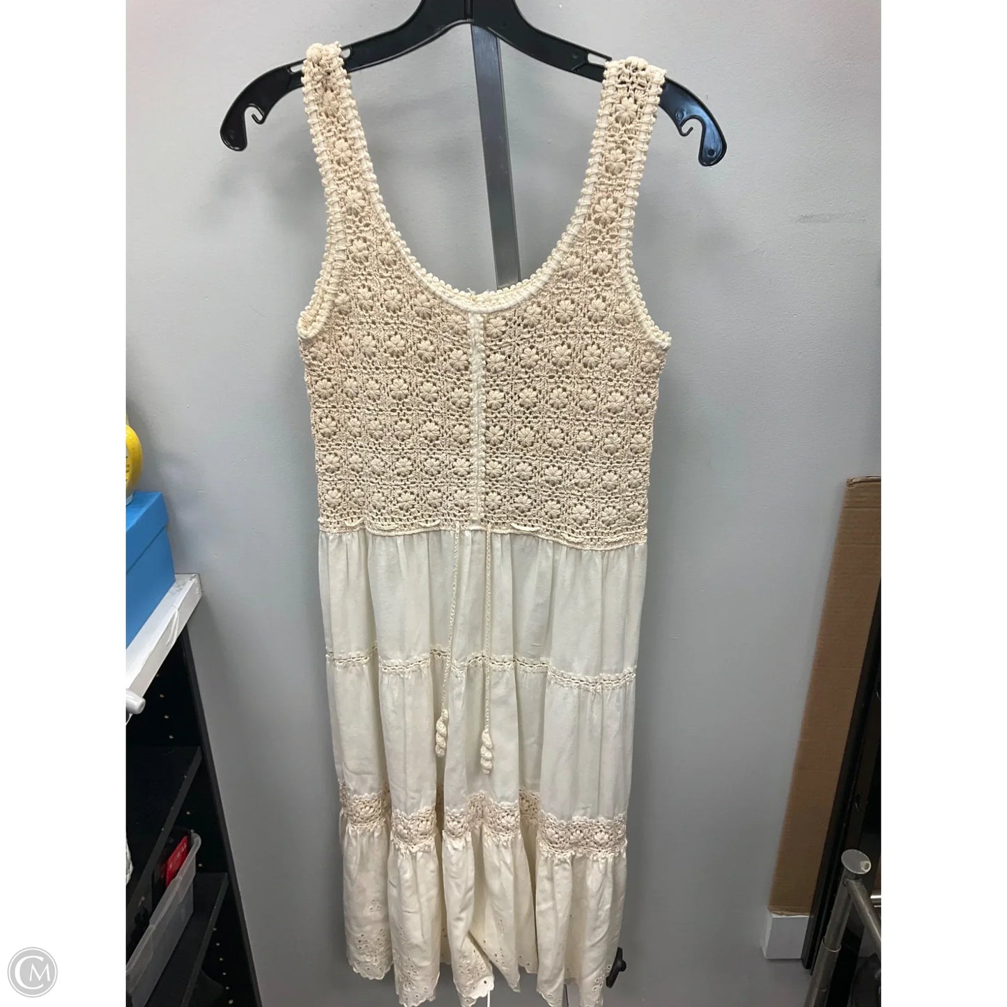 Dress Casual Midi By Cmc In Cream, Size: M