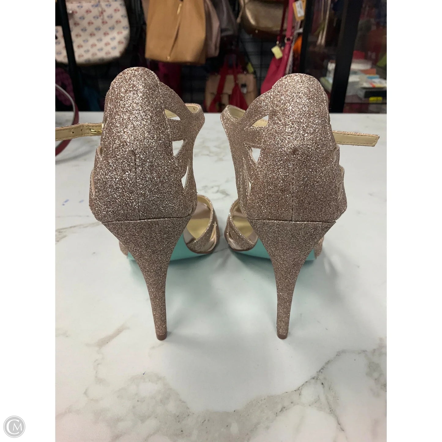 Shoes Heels Stiletto By Betsey Johnson In Gold, Size: 7.5