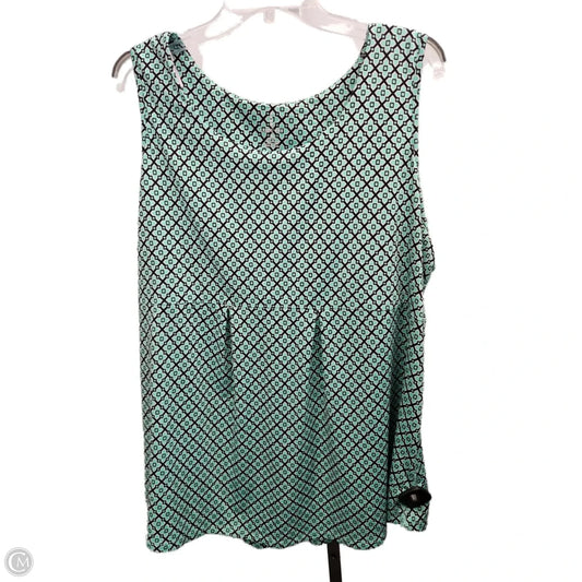 Top Sleeveless By Lands End In Geometric Pattern, Size: 2x