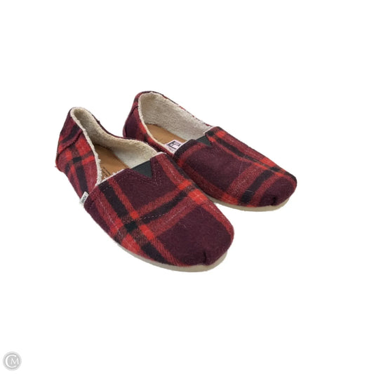 Shoes Flats By Toms In Plaid Pattern, Size: 8.5