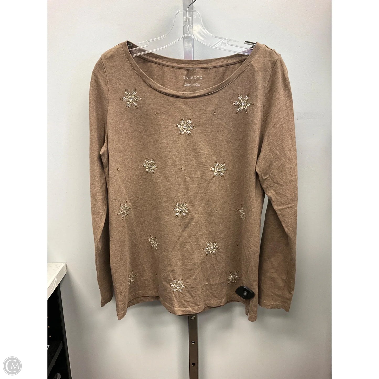 Top Long Sleeve By Talbots In Tan, Size: M