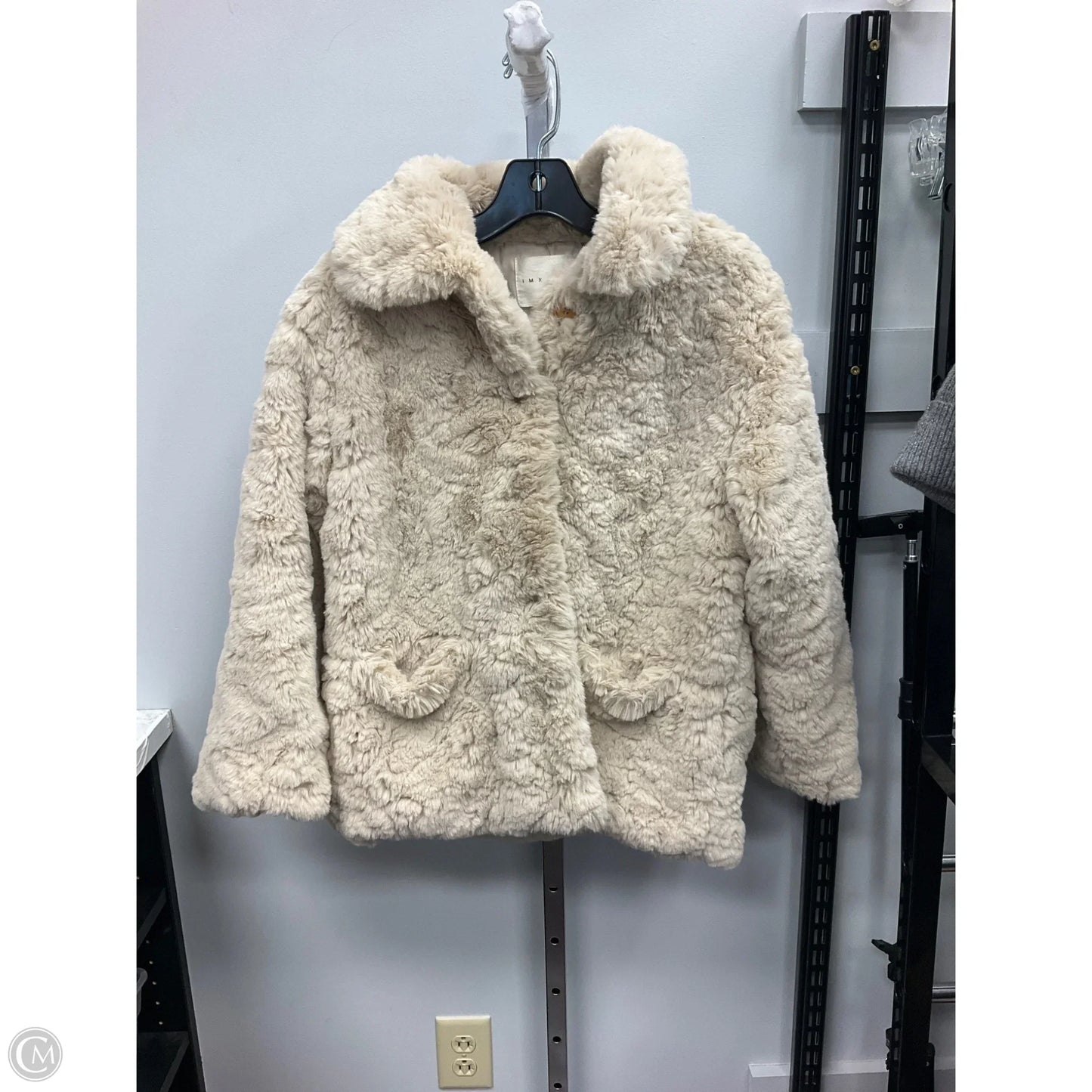 Coat Faux Fur & Sherpa By Cmc In Beige, Size: S