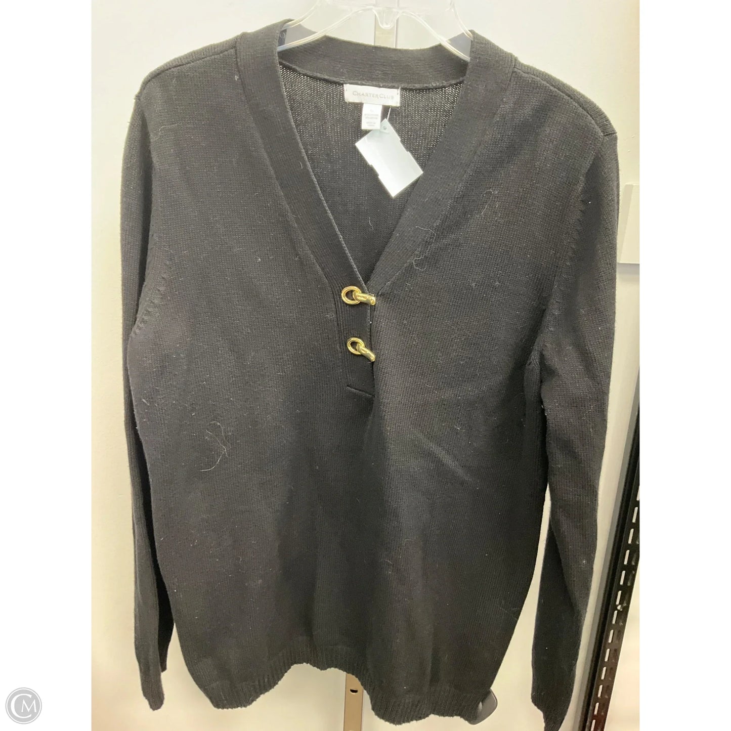 Sweater By Charter Club In Black, Size: Xl
