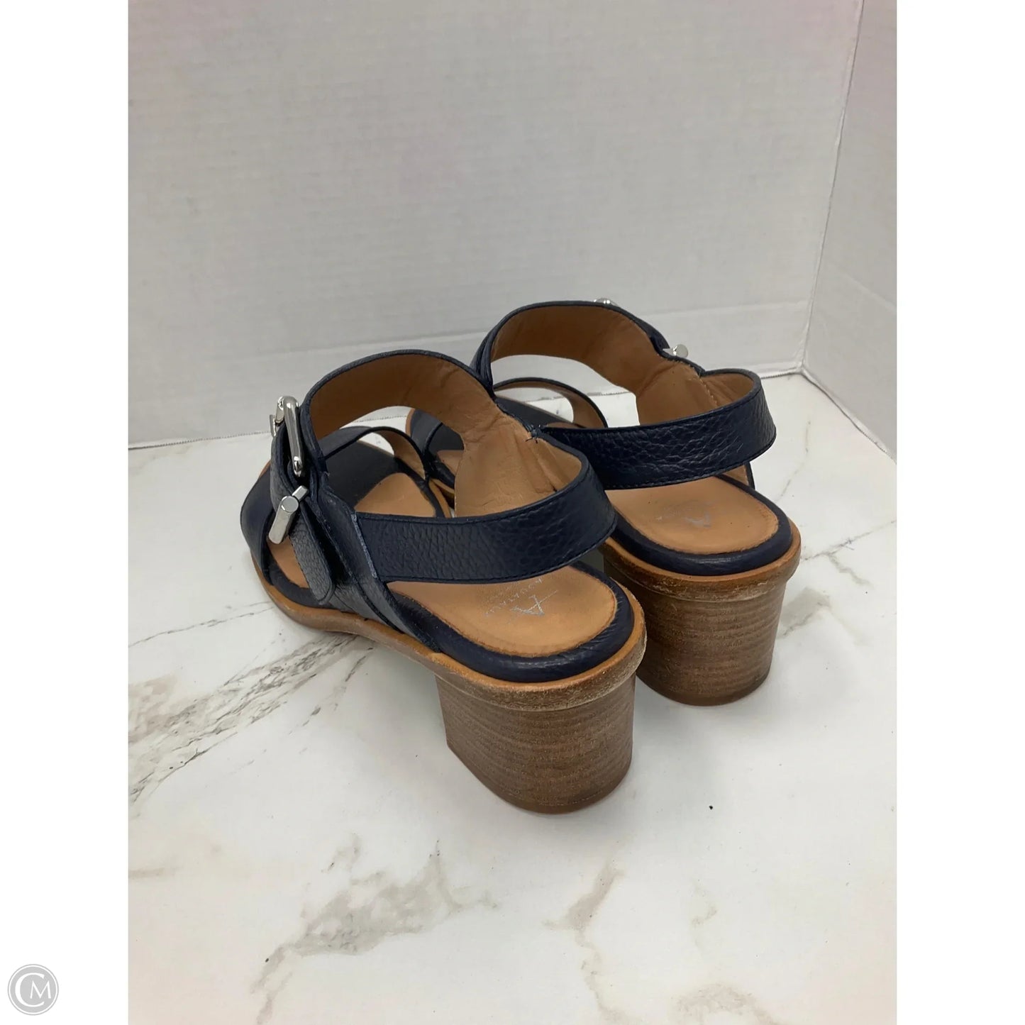 Sandals Heels Block By Aquatalia In Navy, Size: 10