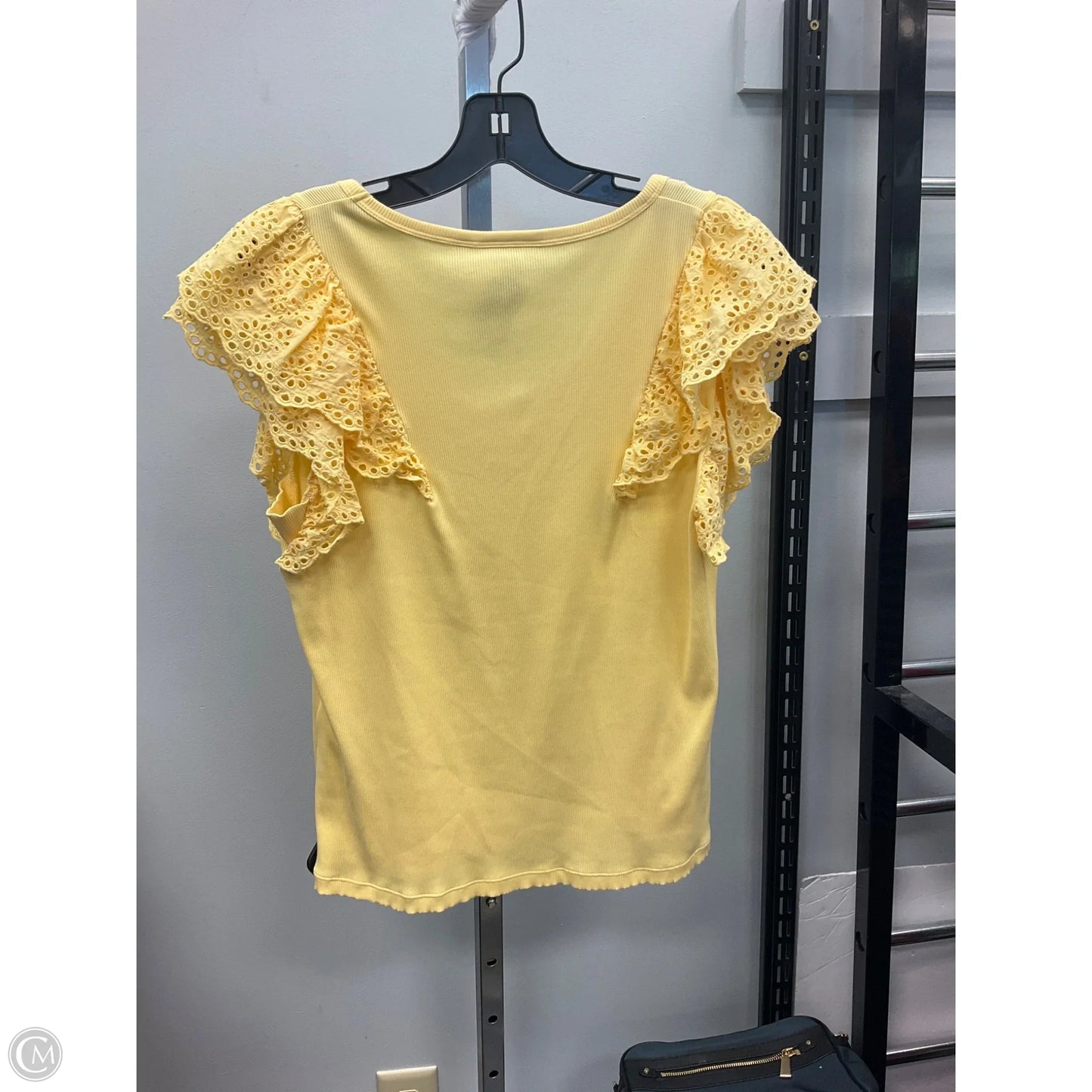 Top Short Sleeve By Chicos In Yellow, Size: M