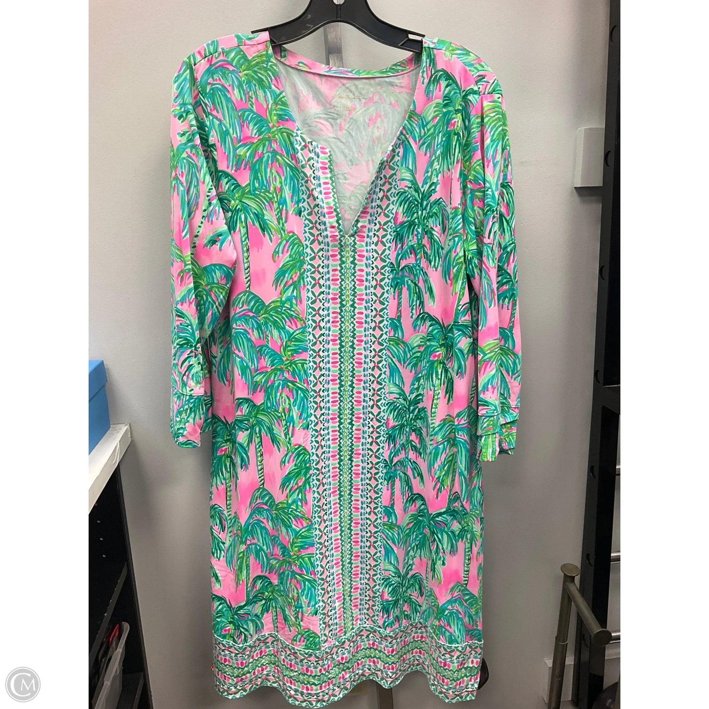 Dress Designer By Lilly Pulitzer In Green & Pink, Size: Xl