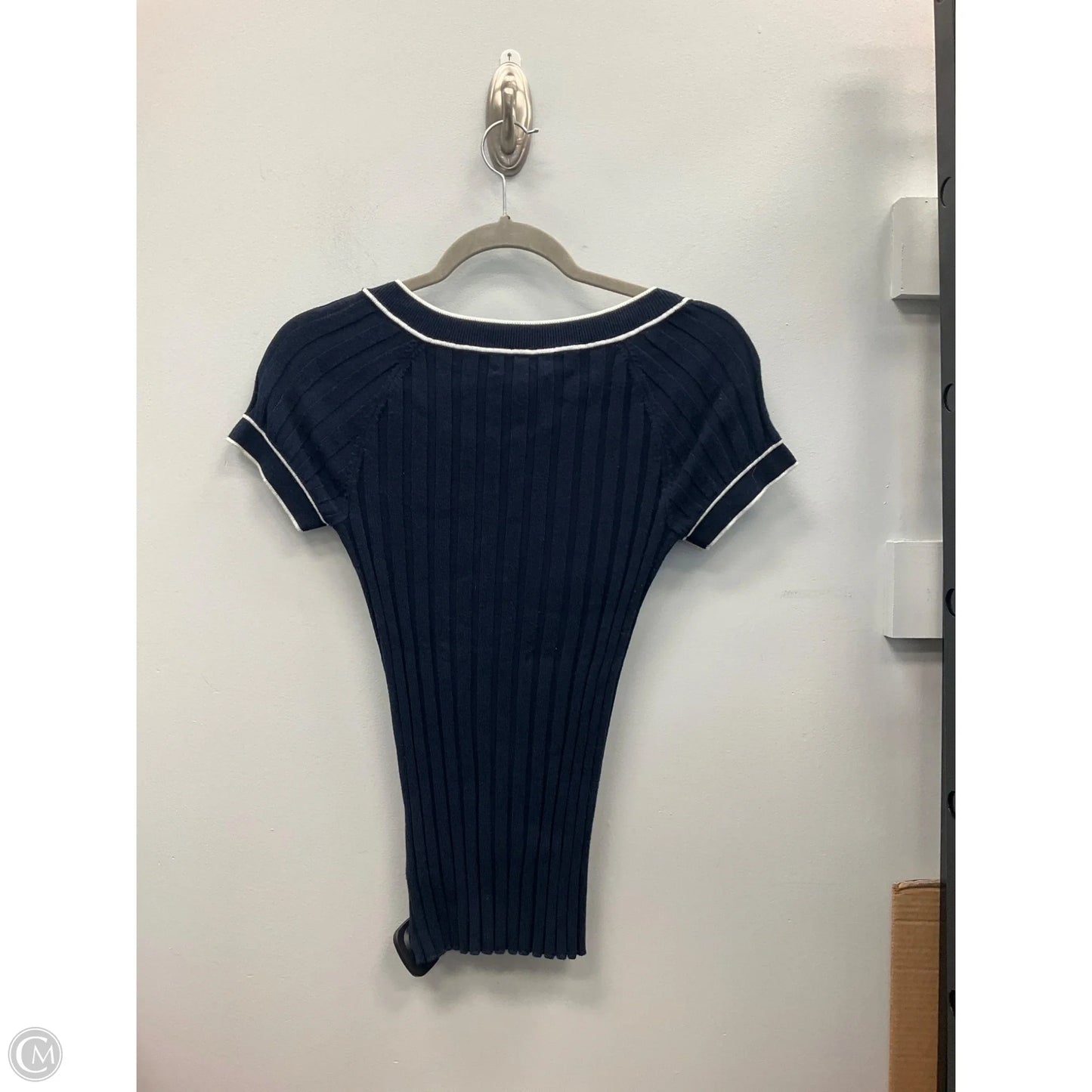 Top Short Sleeve By Anne Klein In Navy, Size: Sp