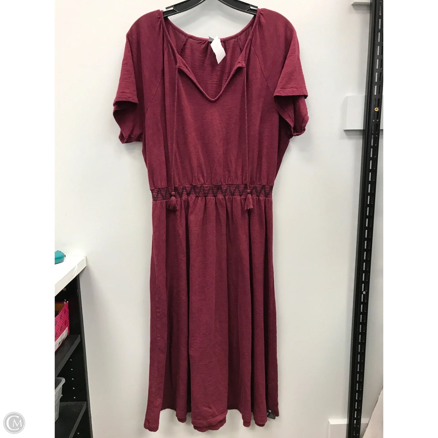 Dress Casual Midi By Old Navy In Maroon, Size: Large