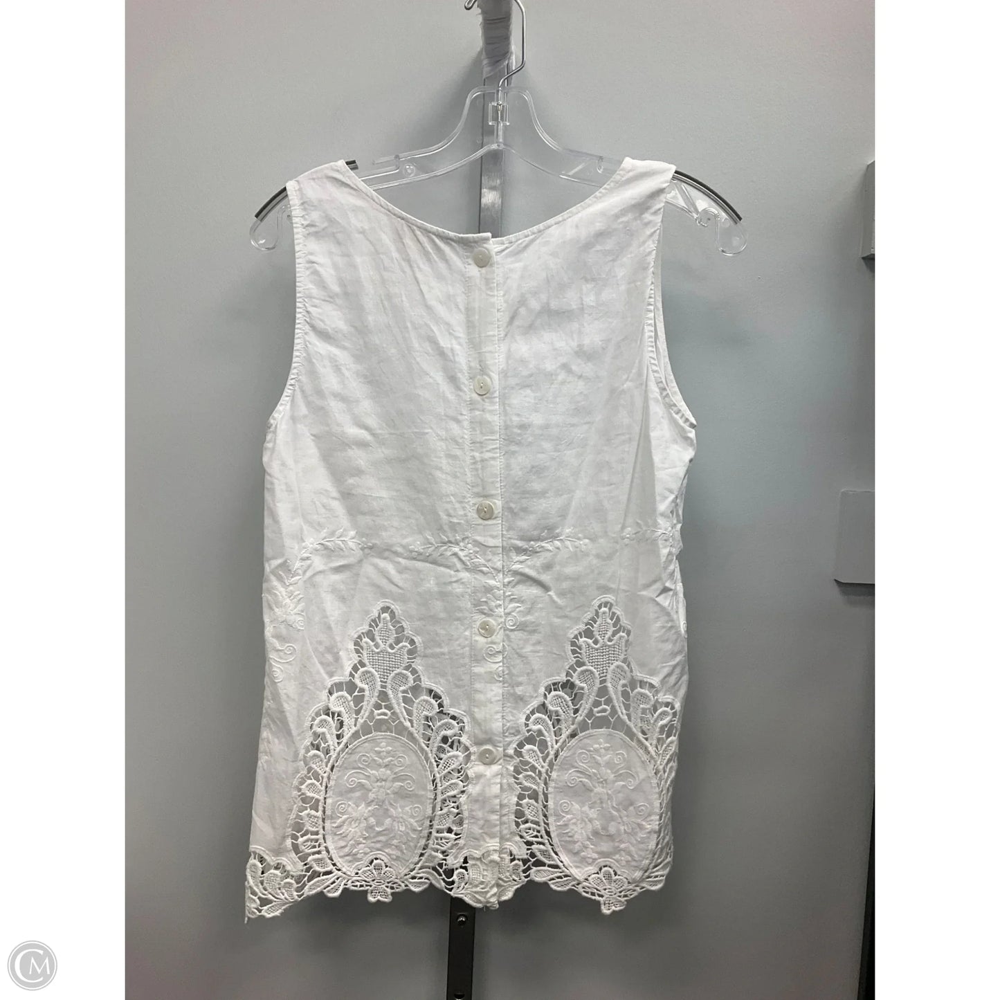 Top Sleeveless By Cynthia Rowley In White, Size: M