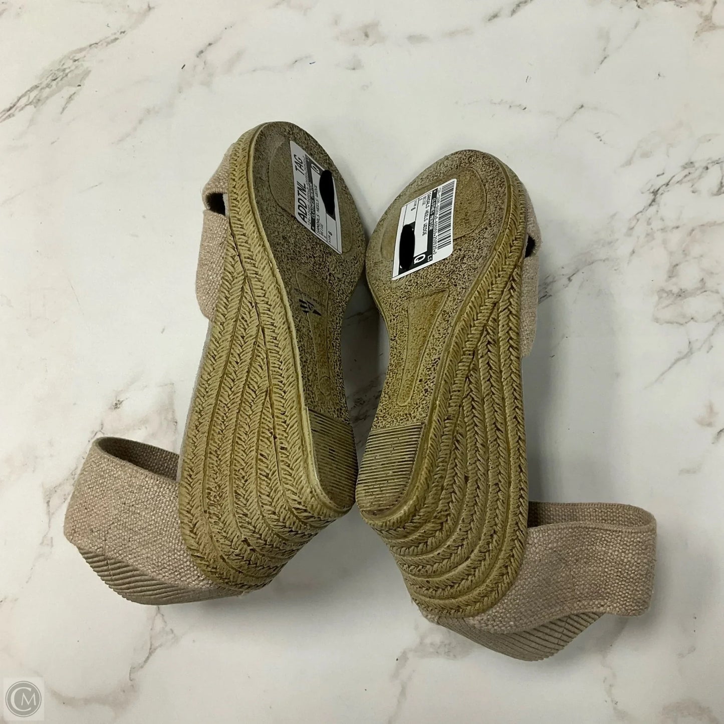 Sandals Heels Wedge By Clothes Mentor In Beige, Size: 6